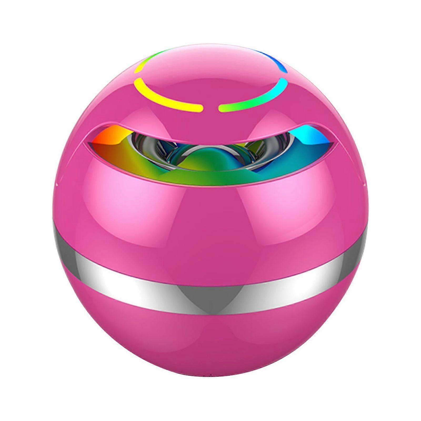 PAVEOS Mini Ball Bluetooth Speaker Pink, Portable Outdoor Indoor Use, FM/Hands-Free Call, Colorful Breathing Light, Compatible with Bluetooth Devices