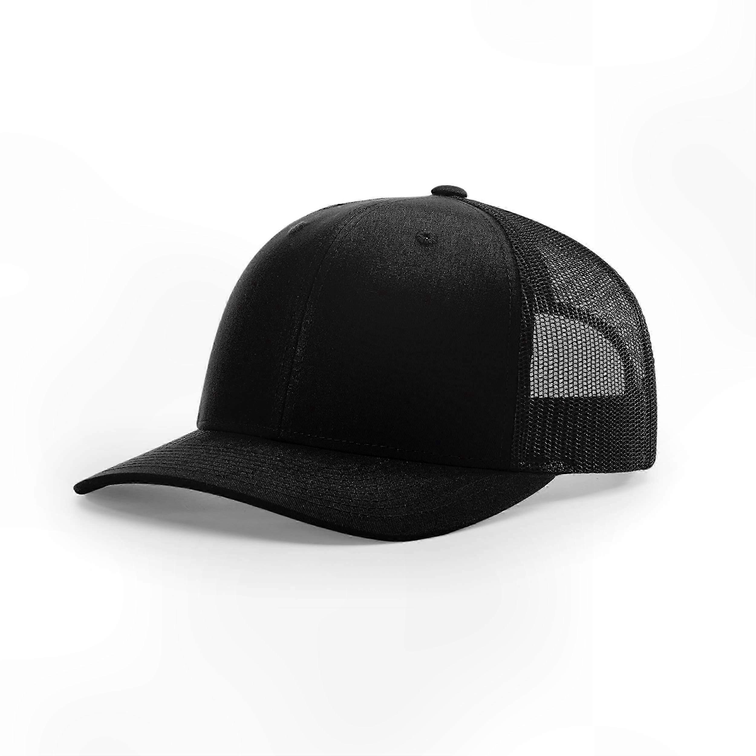 Richardson Unisex 112 Trucker Adjustable Snapback Baseball Cap, Black Green Mesh, One Size Fits Most