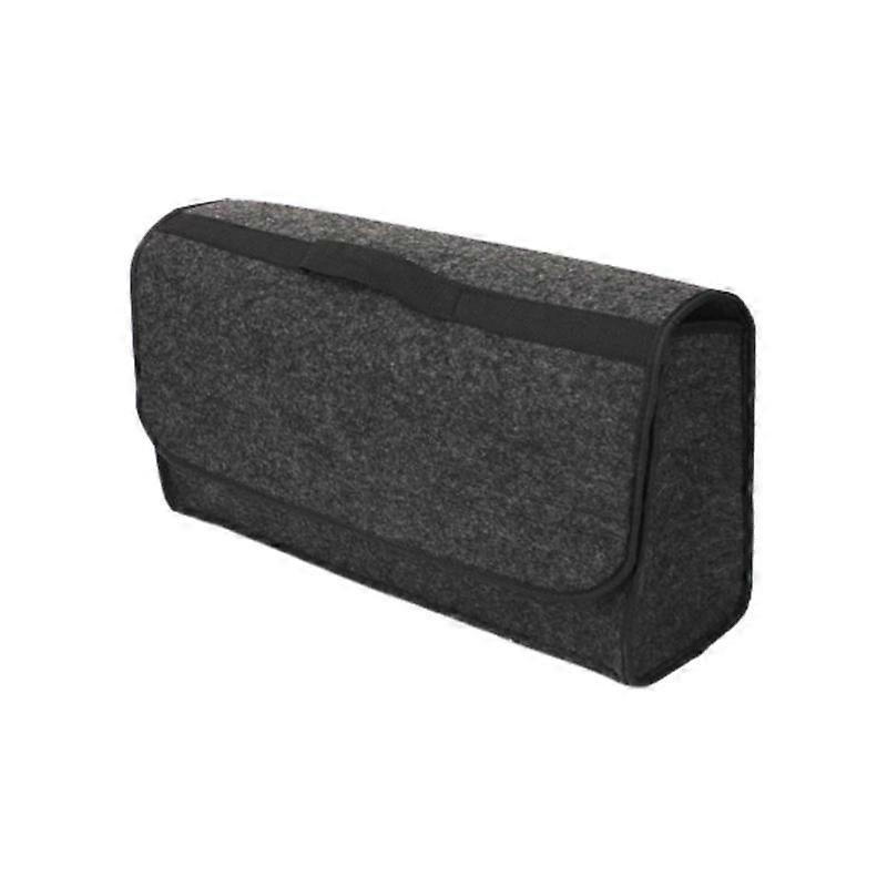 Large Car Boot Storage Organizer Bag with Non-Slip Base Secure Adhesive Strip for Tools and Small Items Heavy Duty Felt Cloth Grey