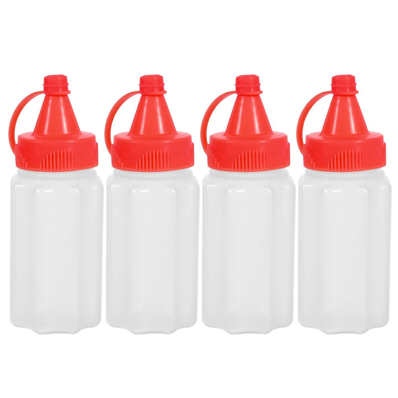Mini Condiment Squeeze Bottle For Picnic Outdoor Trips 3.34X1.26X1.26in Easy Squeezing 4 Pcs