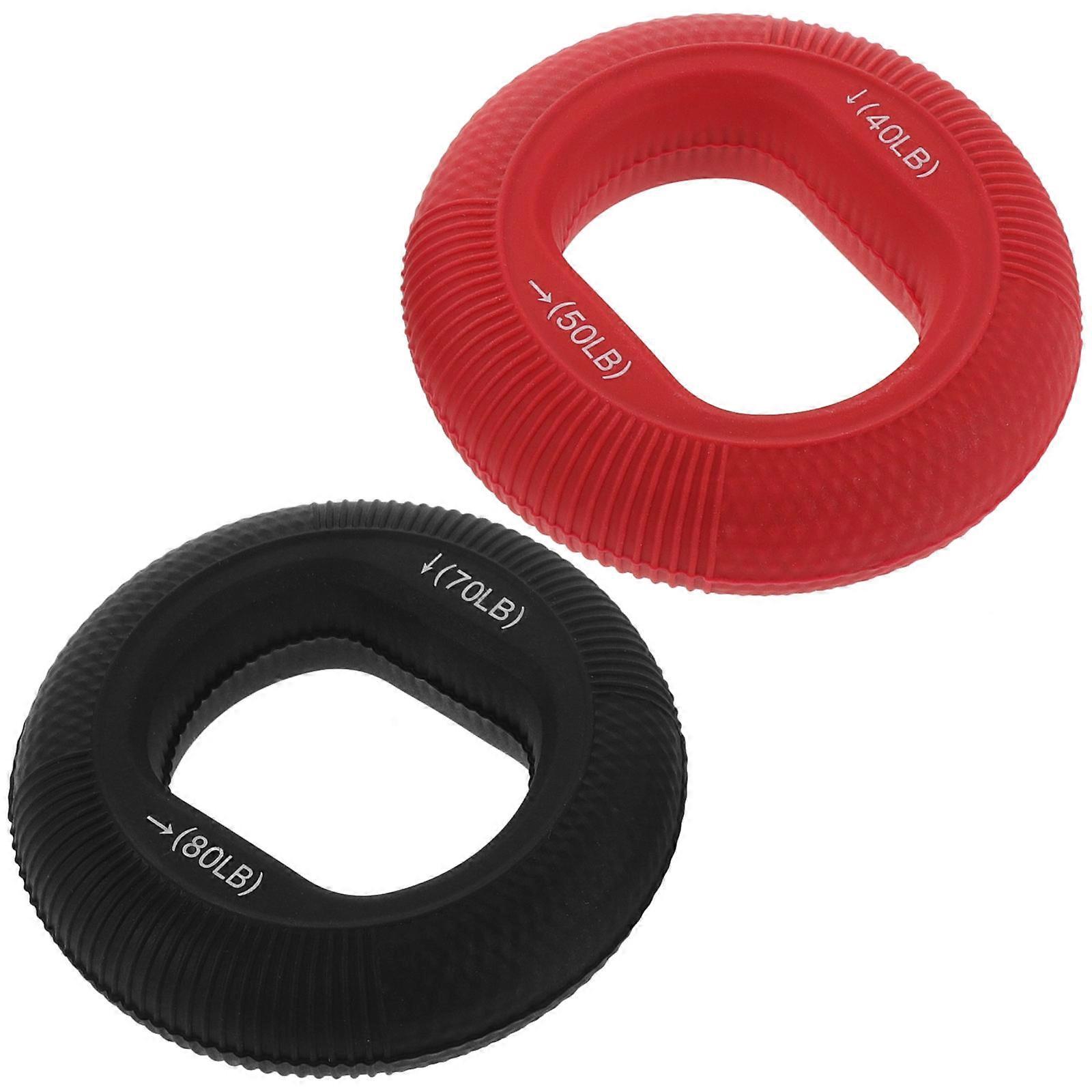 Grip Strength Trainer Kit Hand Exerciser Red Color For Athletes Advanced Users Silicone Material 2Pcs
