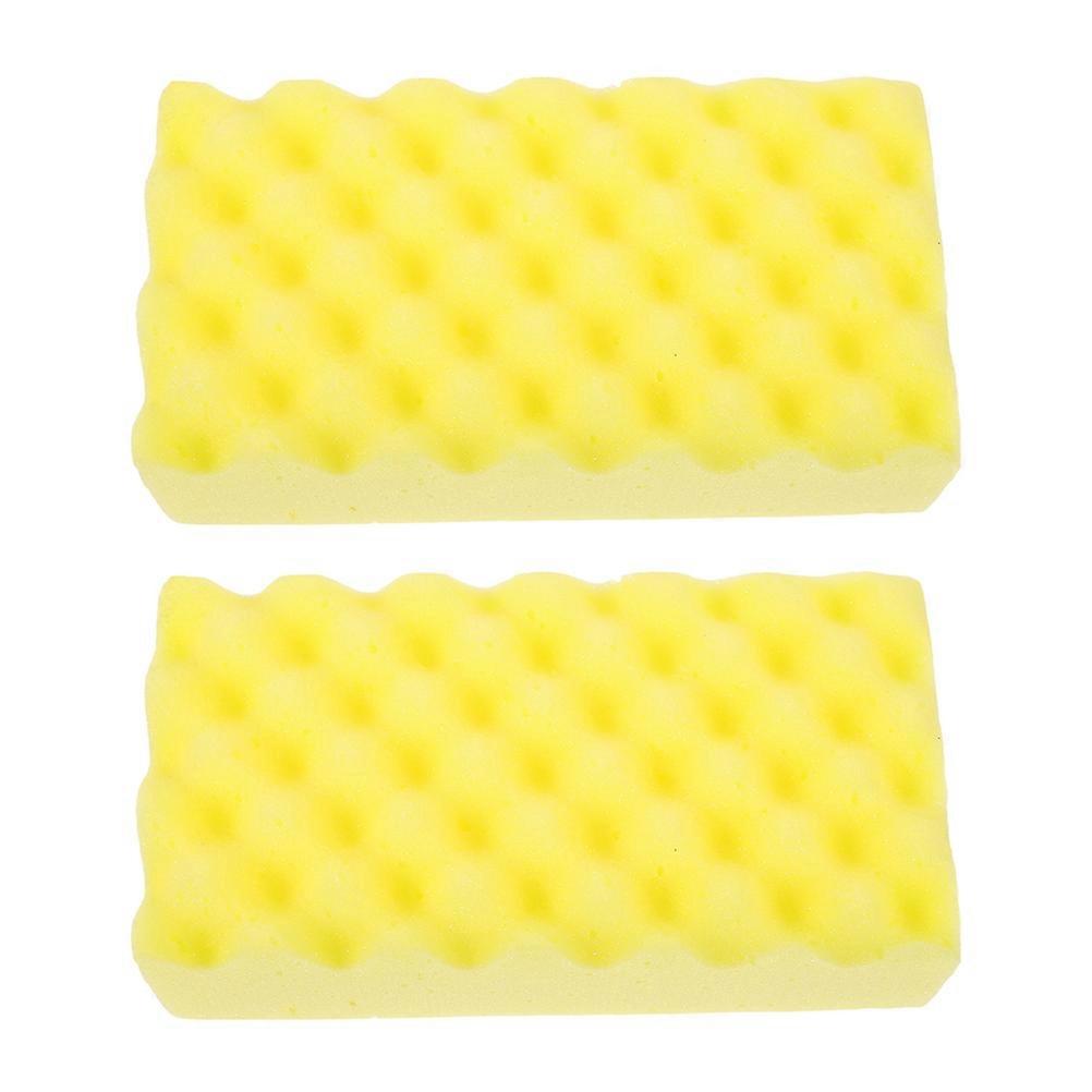Wash Sponge Car Scrub Sponge for Multipurpose Use 2Pcs Yellow Cleaning Tool
