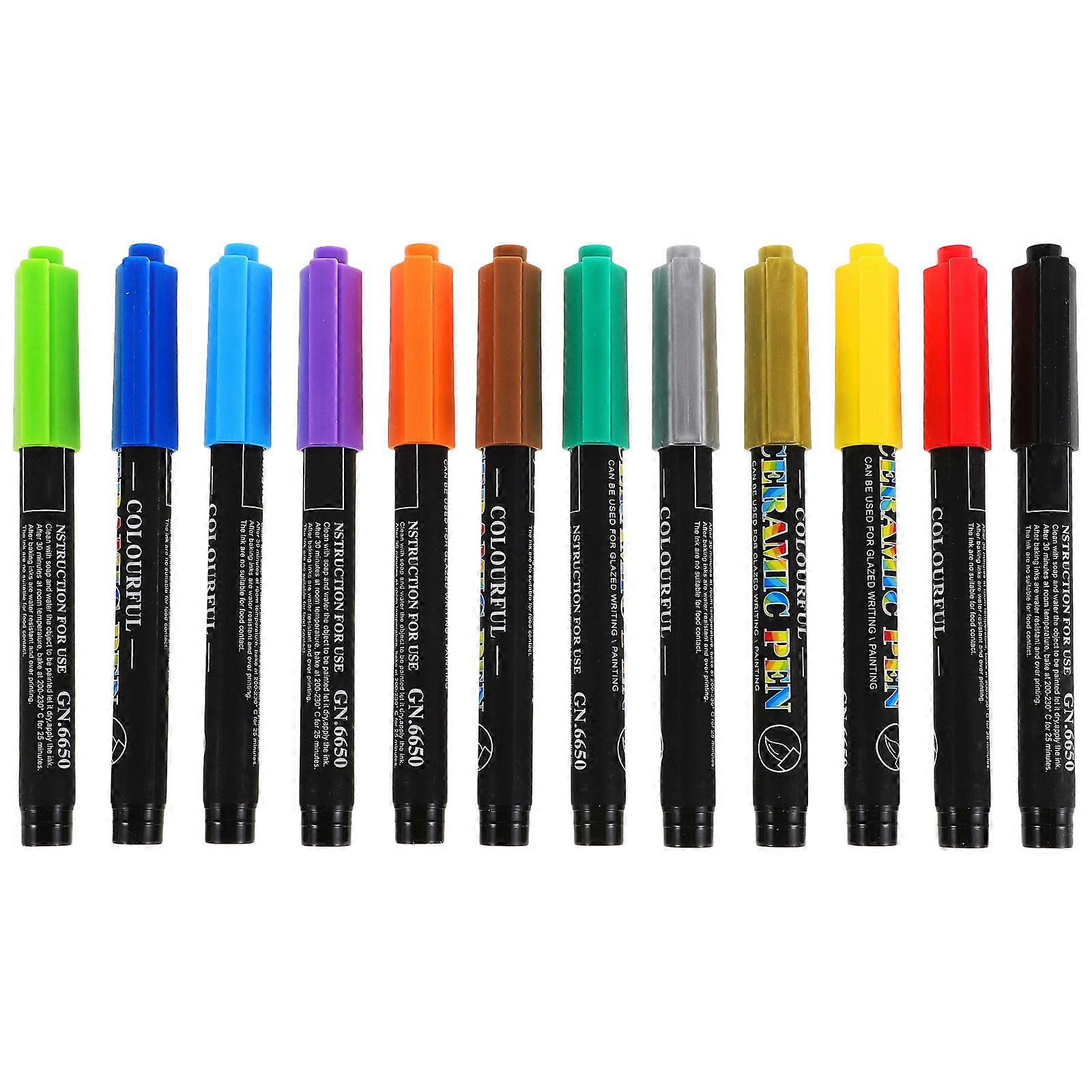 Multi Color Ceramic Markers Set for Porcelain and Glass Drawing 1Set
