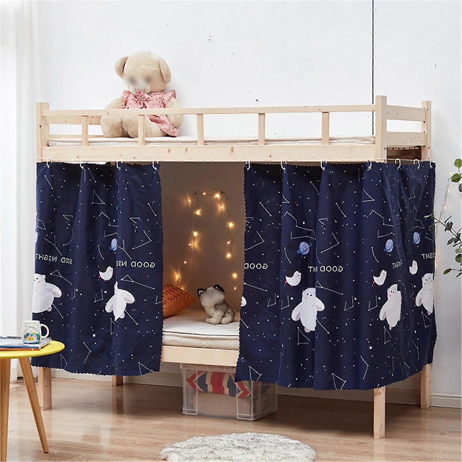 Bunk Bed Privacy Curtain Set with Light Blocking Breathable Fabric for Bottom Bunk Dorm Room