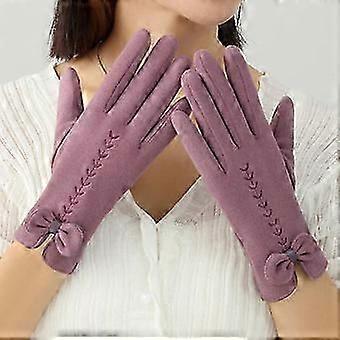 Fleece Warm Gloves Anti-Cold Solid Color Gloves Winter Touch Screen Gloves