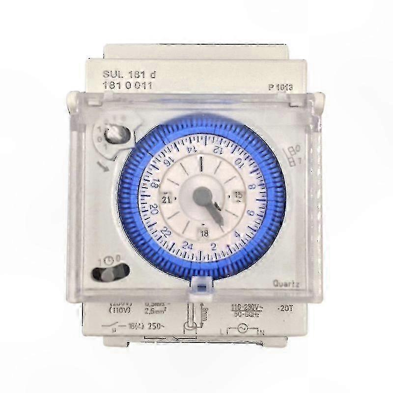 Mechanical Timer Switch, 24-Hour Programmable, 15-Minute Interval, 110V-220V Daily Cycle Time Control Relay