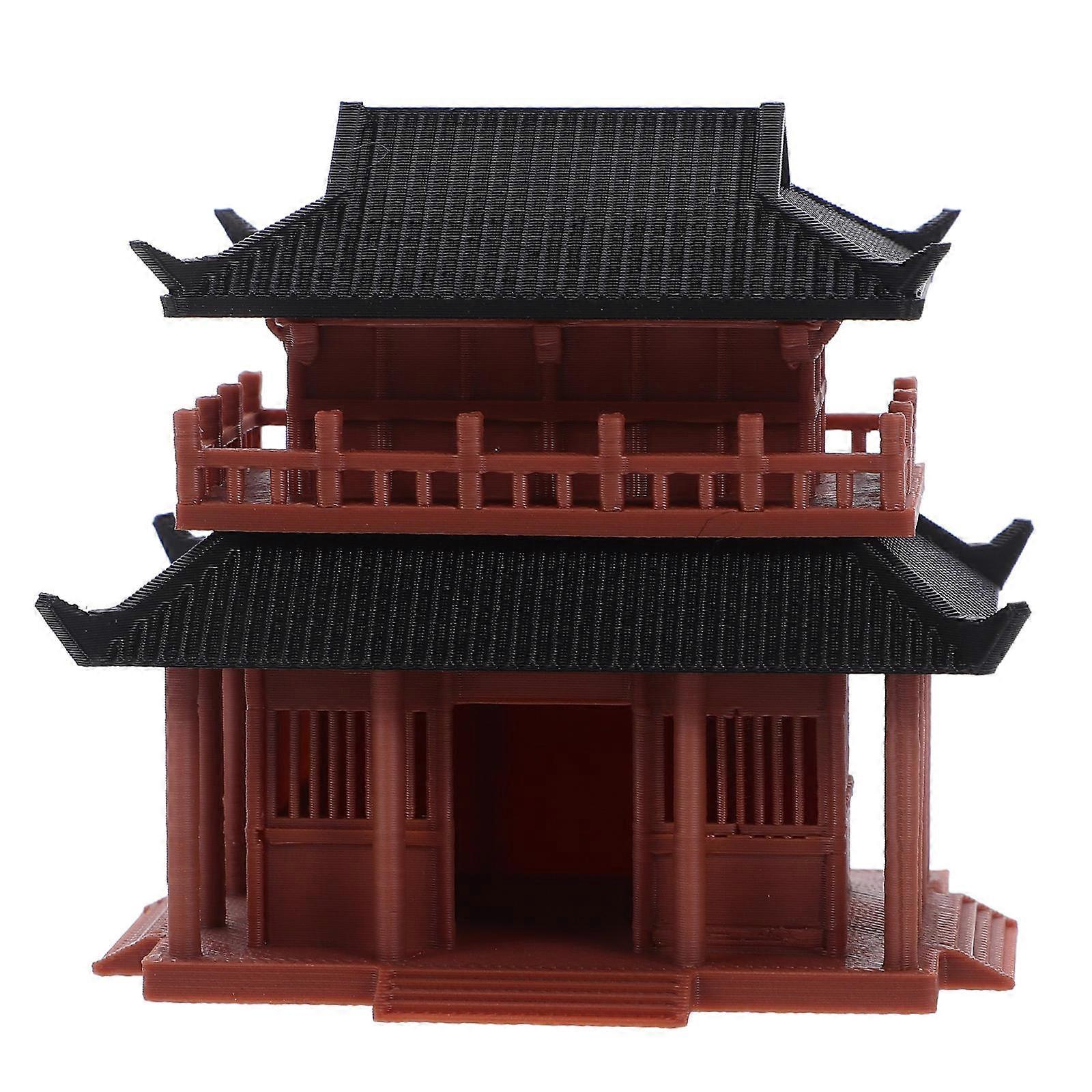 Mini Pavilion Statue Micro Landscape Ornament for Home Decoration