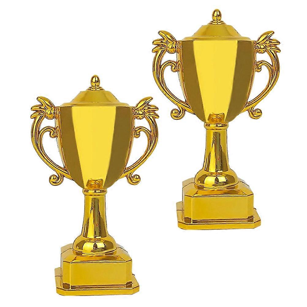 Golden Mini Trophy for Kids Decoration Plastic Material 2Pcs Set