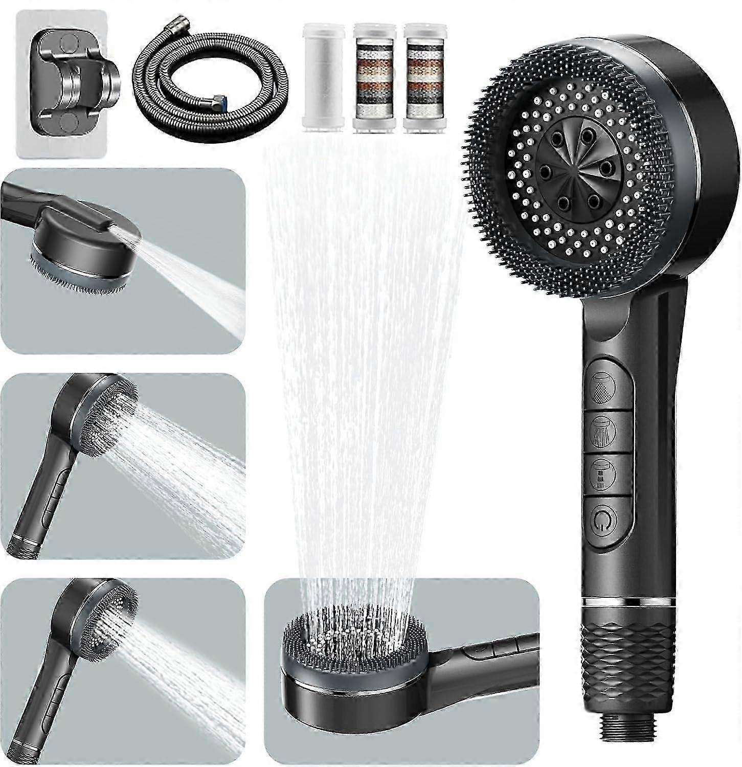 Stop Function Shower Head with 6 Jet Types