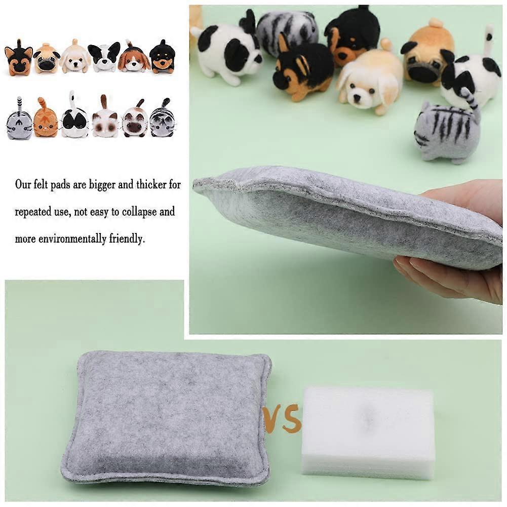 Needle Felting Kit,12 Pcs Doll Wool Needle Felting Beginner Kit with Instruction,Felting Foam Mat and DIY Needle Craft