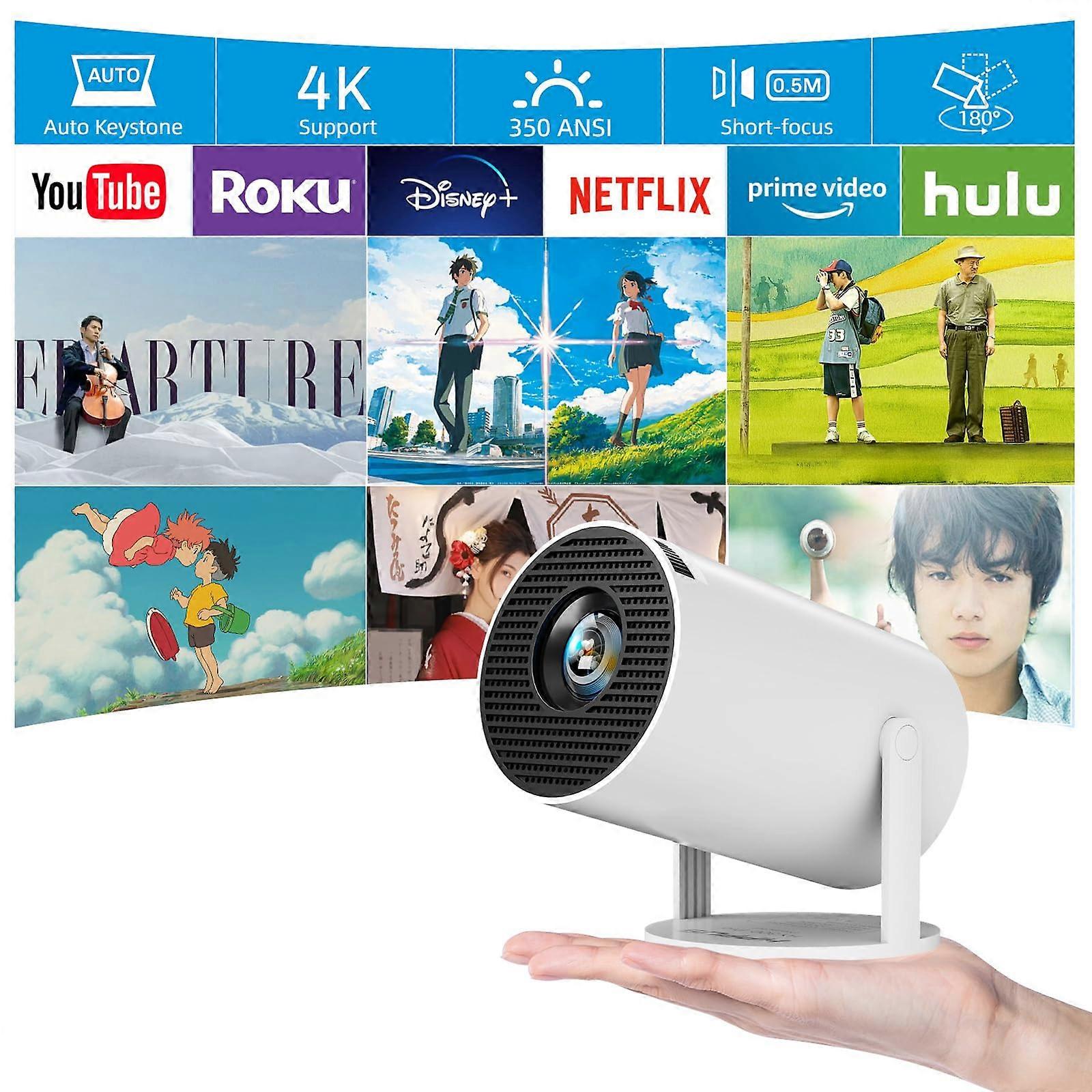 Smart Mini Projector HY300 Pro with Android TV, Dual WiFi, 4K Support, Bluetooth, Auto Keystone