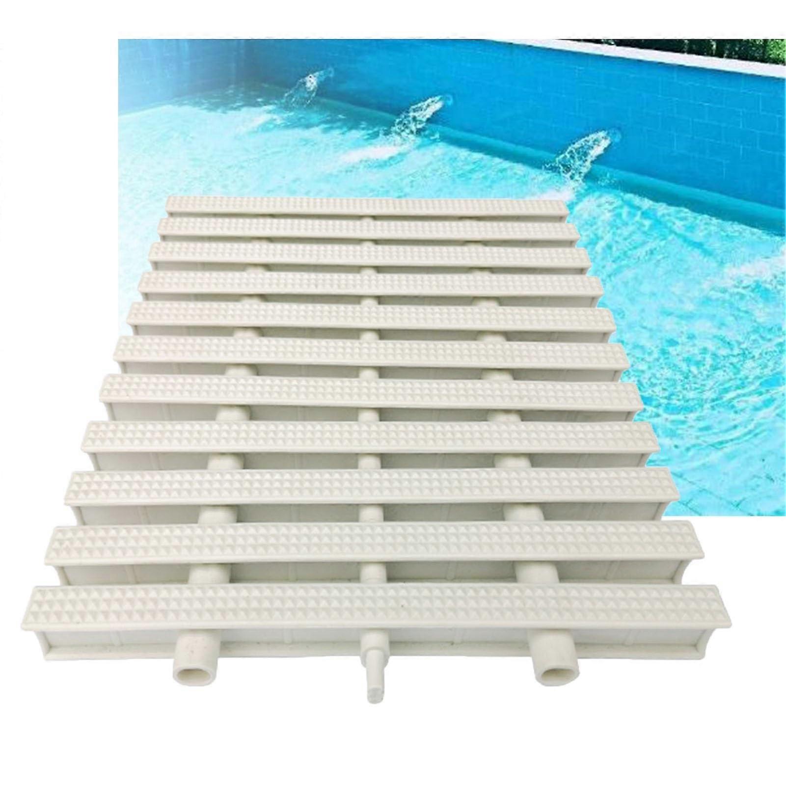 Pool Overflow Grating with AntiSlip Diamond Surface, ABS Plastic Drain Cover 25x100CM 20pcs