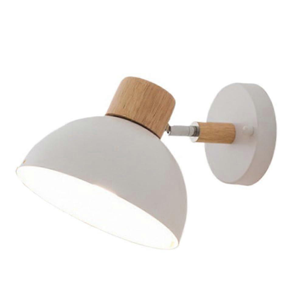 Nordic Bedside Wall Sconce with Adjustable Lamp Head, 350° Rotation, E26/E27 Bulb, White