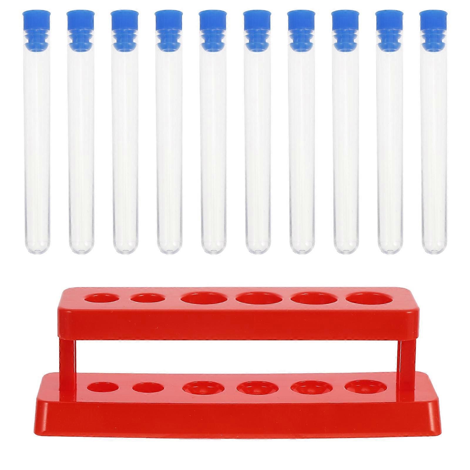 Plastic Test Tube Rack for Laboratory with Stopper 1 Set Assorted Color