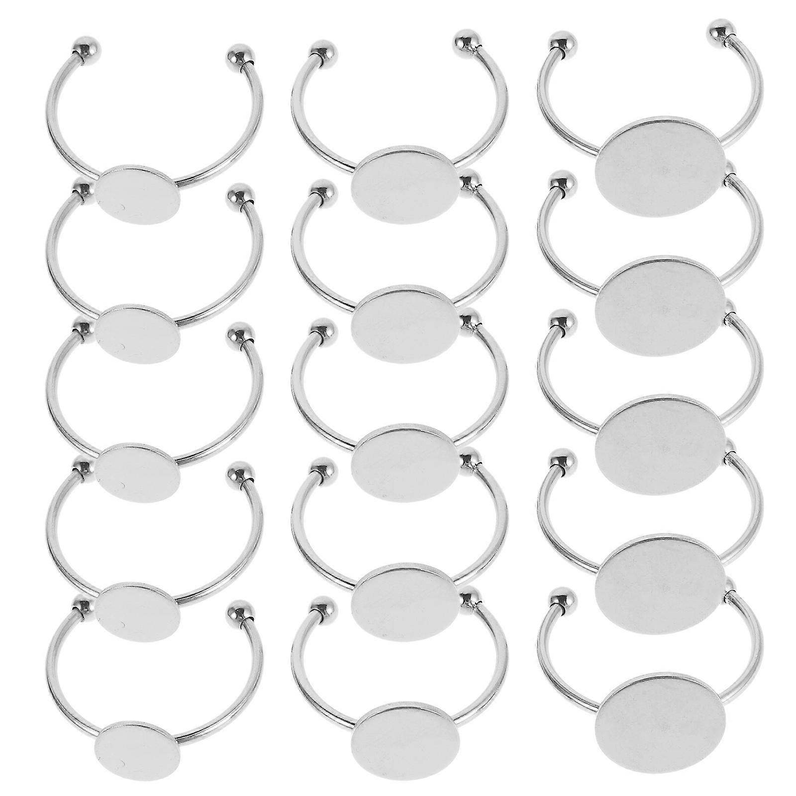 Stainless Steel Blank Core Ring Adjustable Ring Base with 30Pcs for DIY Projects