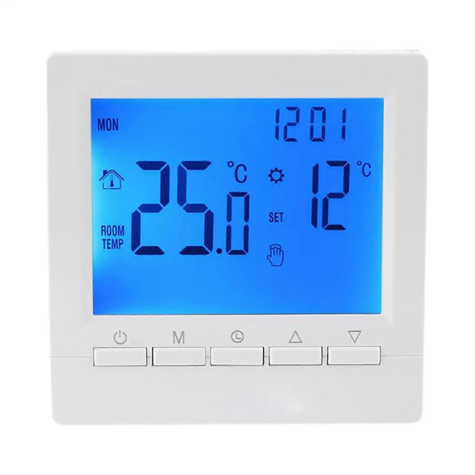 Home Thermostat Wall Mounted Digital Programmable Thermostat Battery Powered LCD Display Underfloor Heating Controller