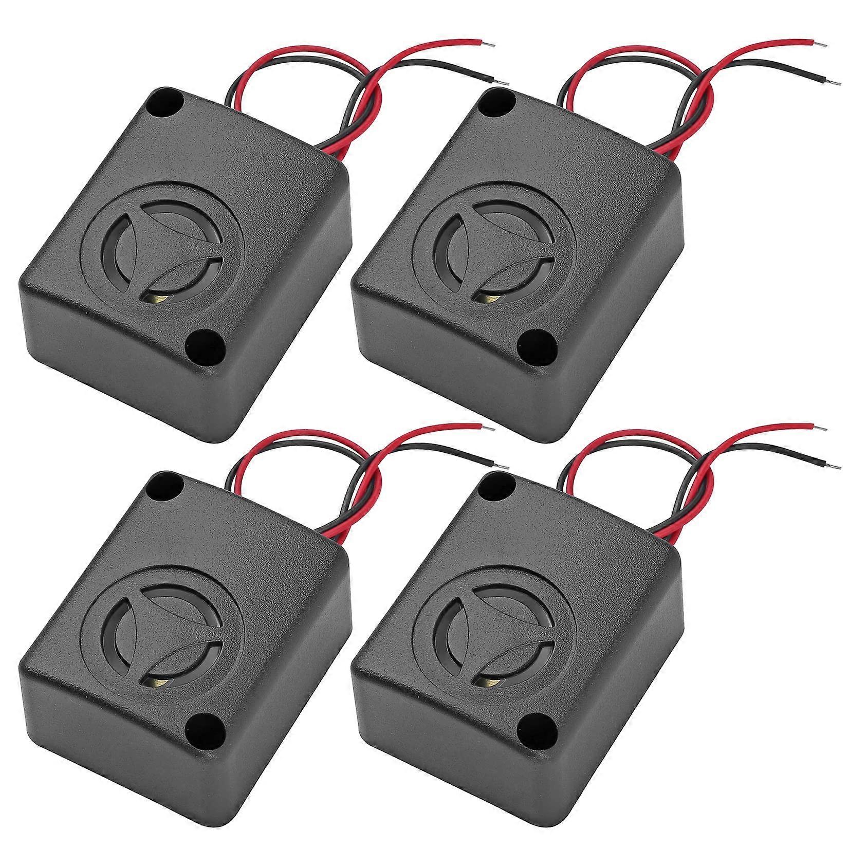 4PCS 12V 110dB Piezo Alarm Siren for Car AntiTheft and Security Systems with Mounting Bracket