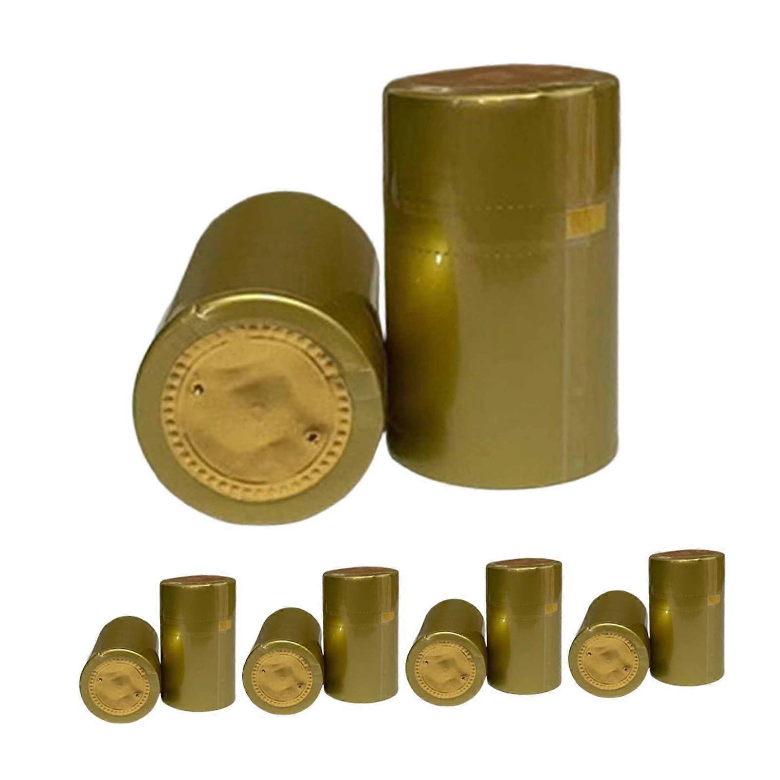 100Pcs Gold Wine Bottle Shrink Capsules for Neck Sealing and Easy Heat Shrink Application