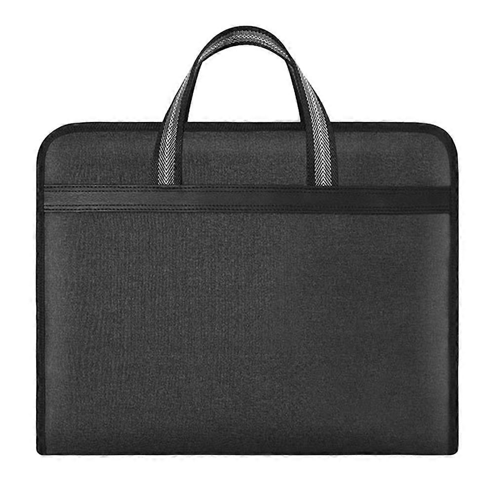 Black Document Holder Canvas Tote for File Carrying 3Pcs Document Pouch