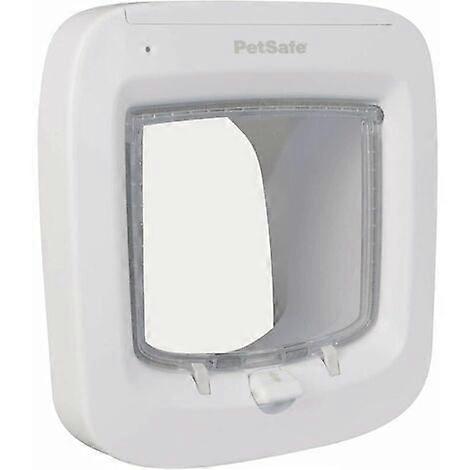 Microchip Cat Door Selective Access Easy Installation 4 Manual Locking Options Energy Efficient Windproof Convenient White (New Version)