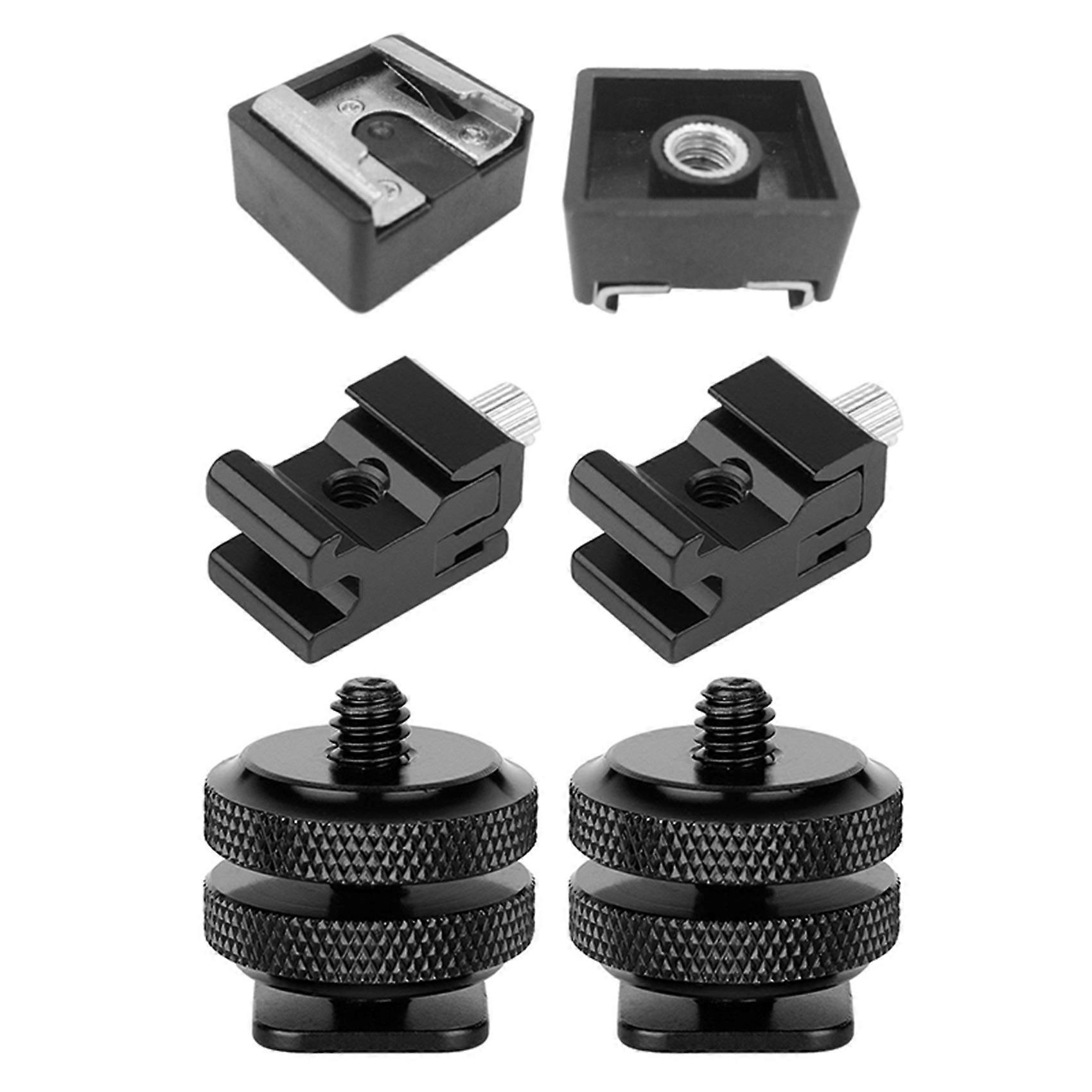 2Pcs Flash Hot Shoe Mount Adapter to 1/4 Inch Thread with 4 Pack Camera Combo Pack Hot Shoe Mount Adapter