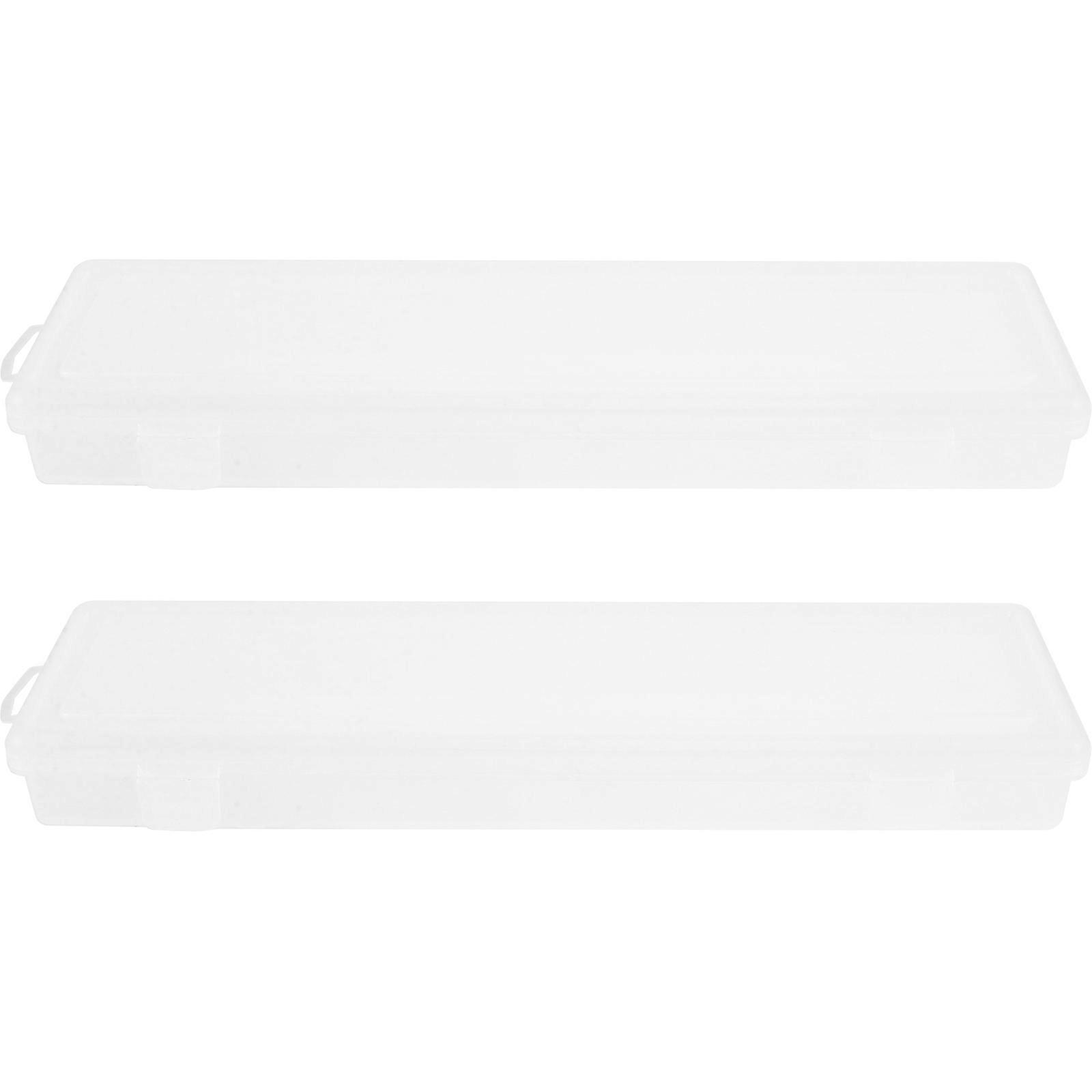 Long Strip Tool Parts Boxes Transparent Plastic Storage Organizer 2Pcs