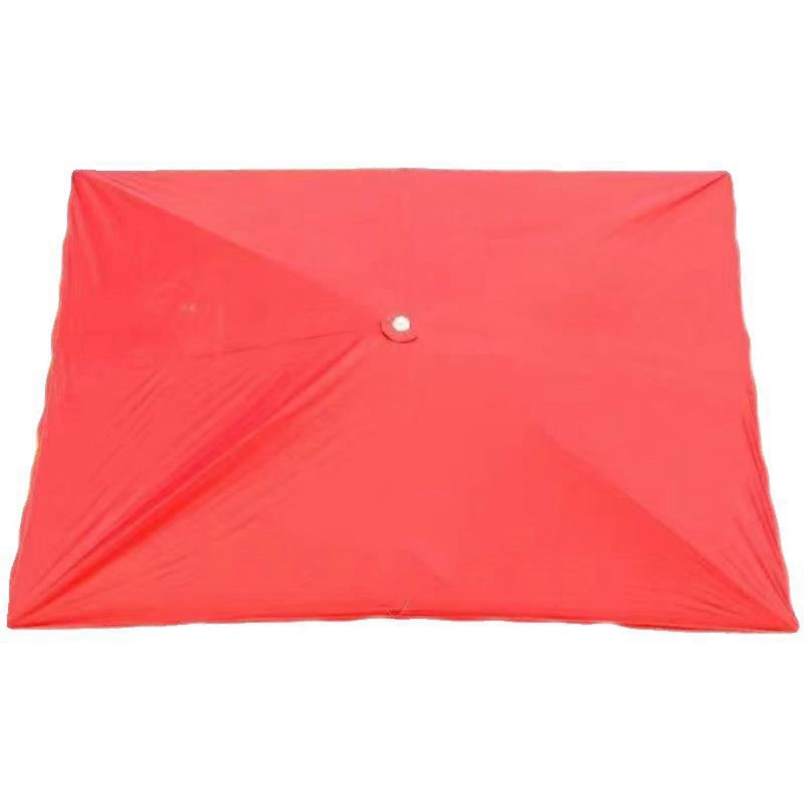 Waterproof Patio Umbrella Replacement Canopy 300x200cm UV Protection Rectangular for 4/6 Ribs Red