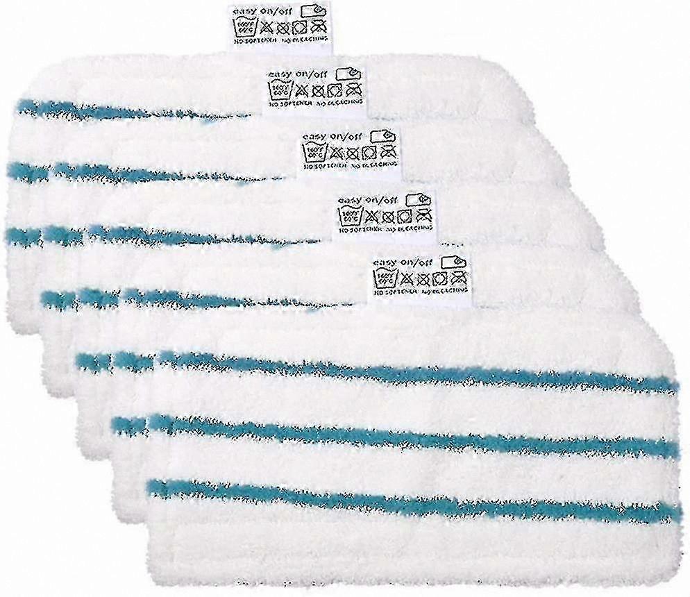 Microfiber Cleaning Pads for Steam Mops, Reusable and Washable, 5-Pack