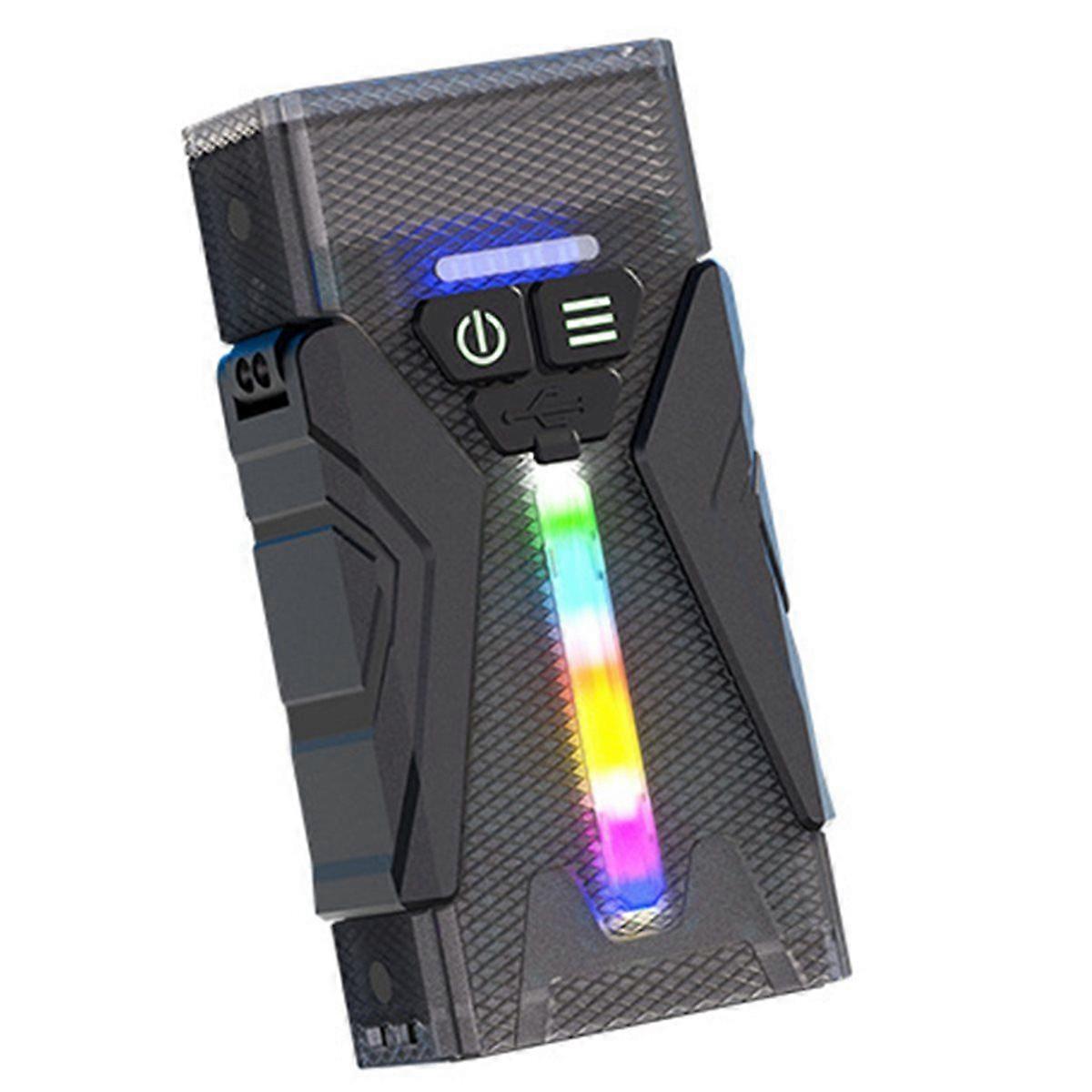 LED Rechargeable Small Flashlight Pocket Keychain Flashlights RGB Side Light Waterproof Clip & Tail