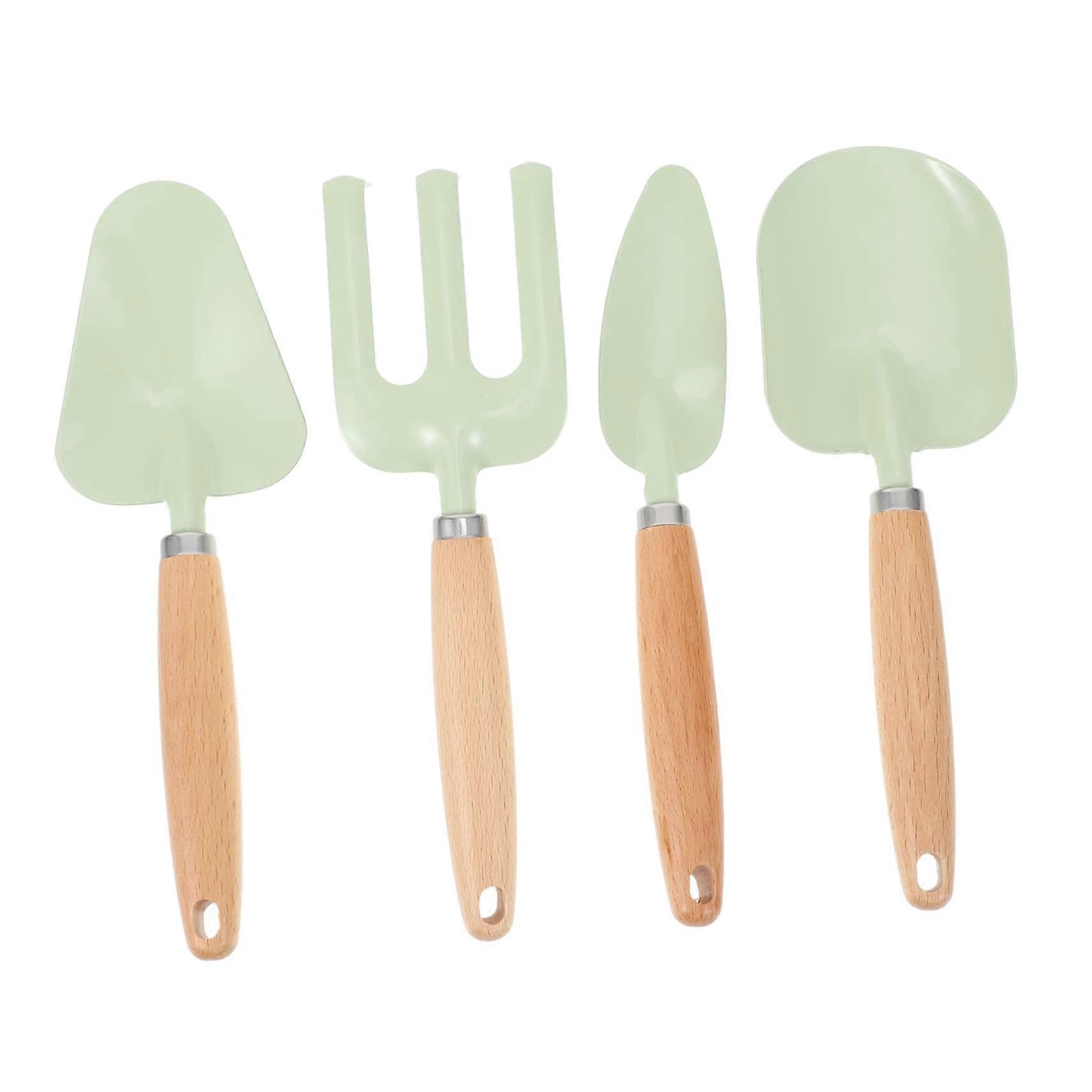 Kids Gardening Tools Set with Safe Smooth Handles for Outdoor Planting Fun Green