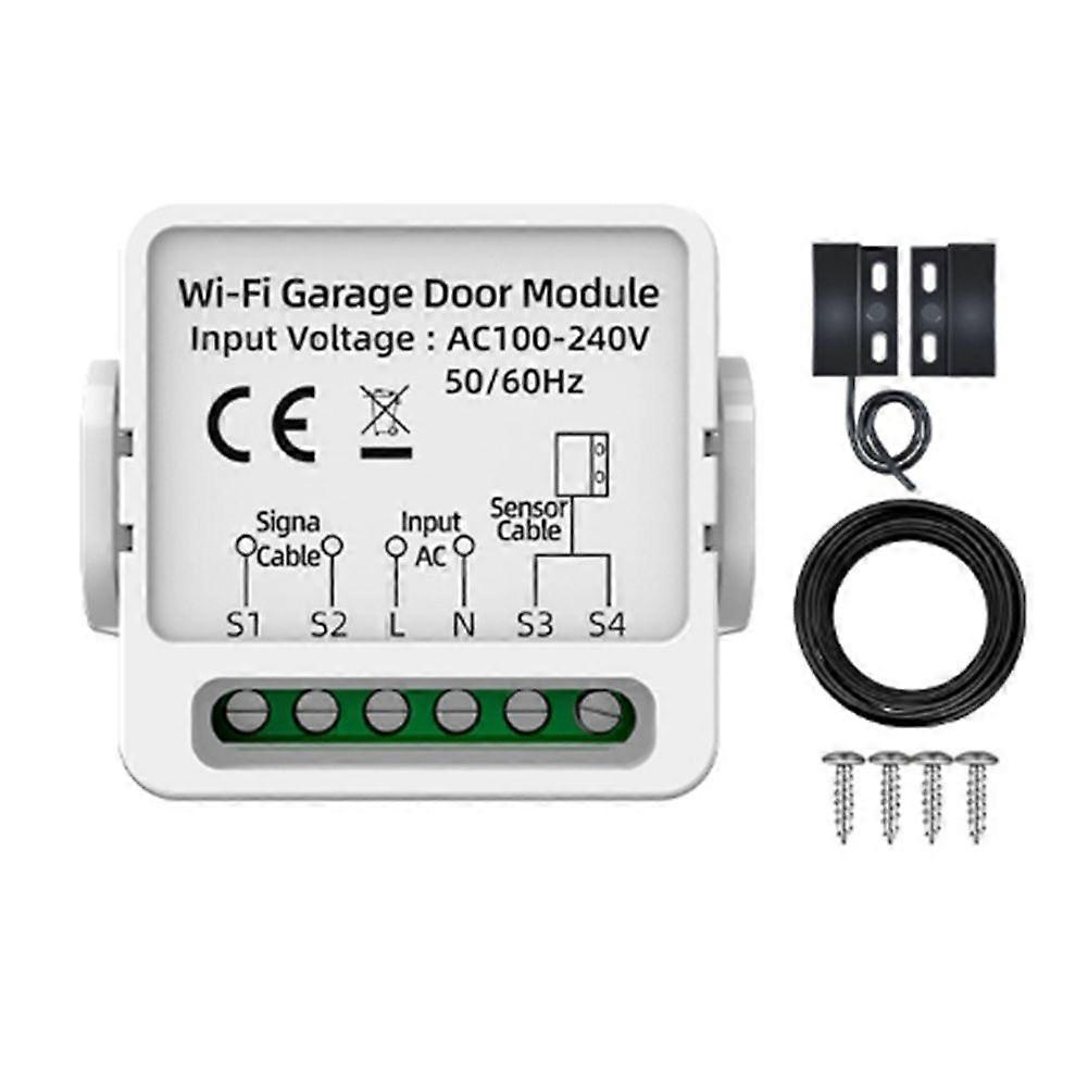 Mini Tuya WiFi Smart Garage Door Controller Universal Electric Door Wireless Switch Assembly APP/Voice Remote Control