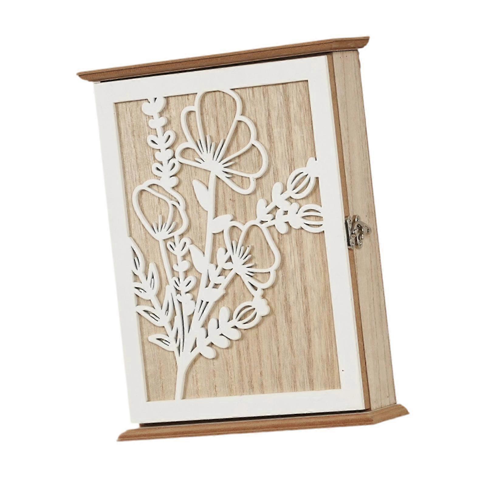 Key Cabinet Wall Mounted, Key Holder Handmade Solid Storage Cabinet for Home