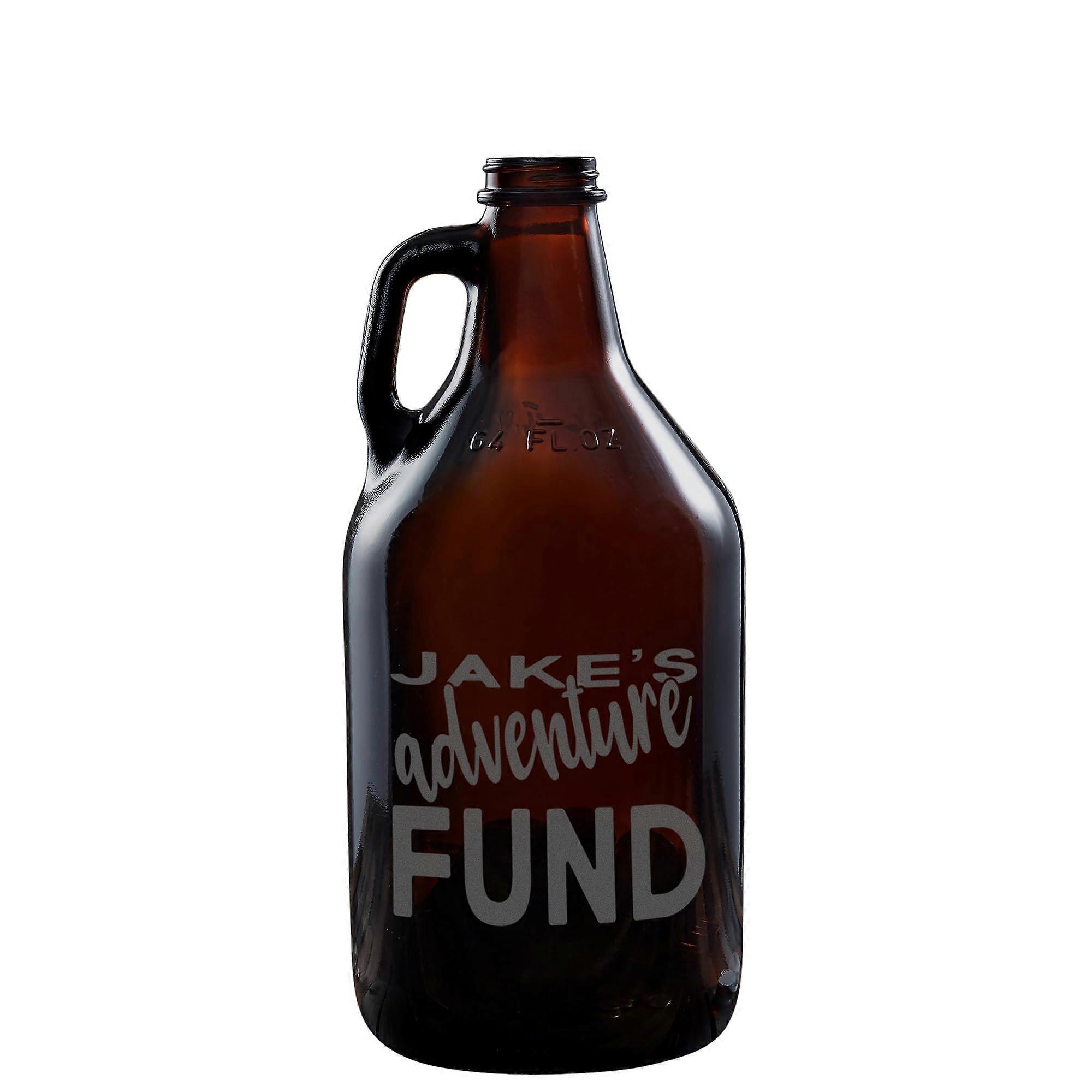 64oz Amber Glass  Growler with Custom Etching and Secure Screw Cap for Homebrewing