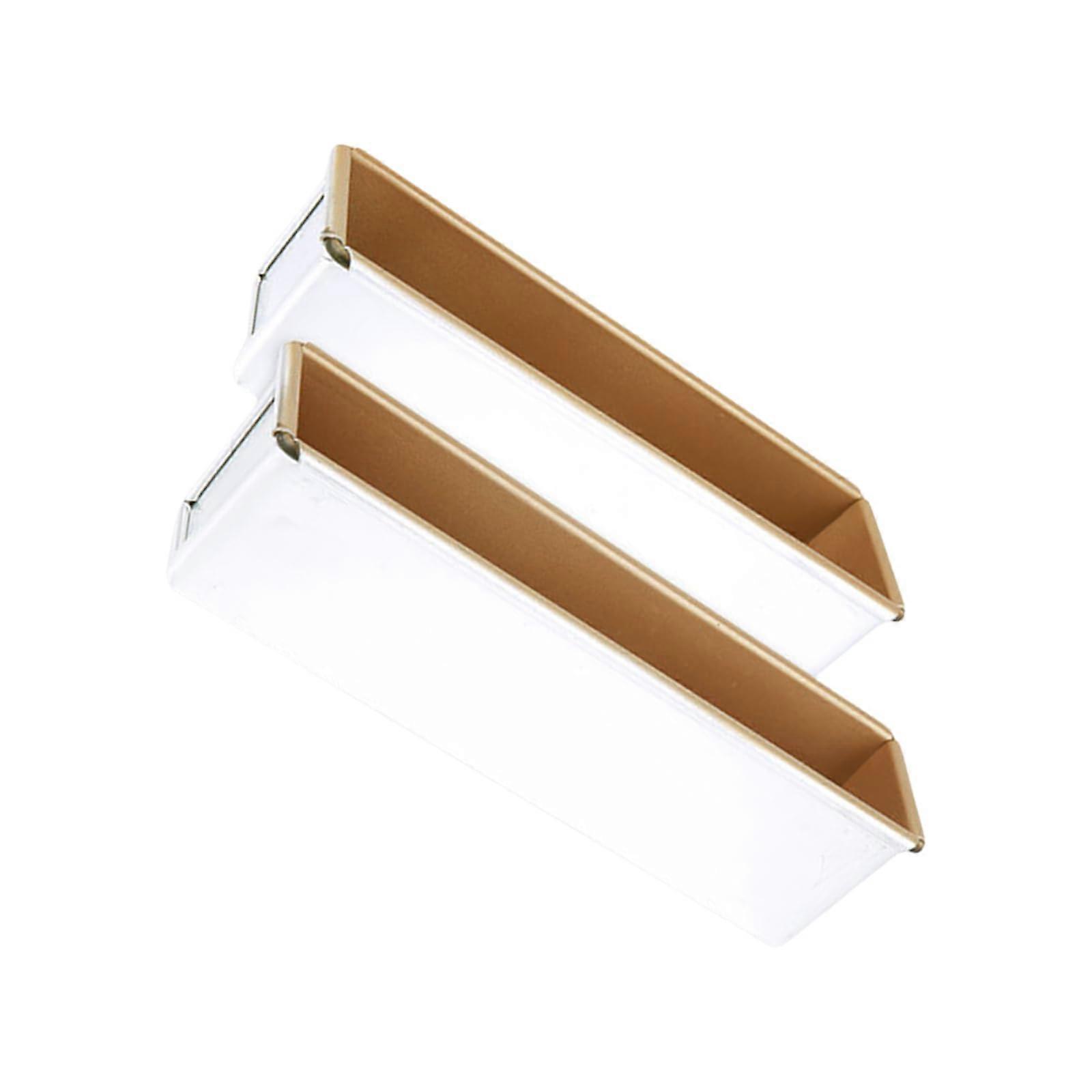 2pcs Nonstick Aluminum Bread Loaf Pans Rectangular Baking Moulds Even Heat Distribution Oven Safe