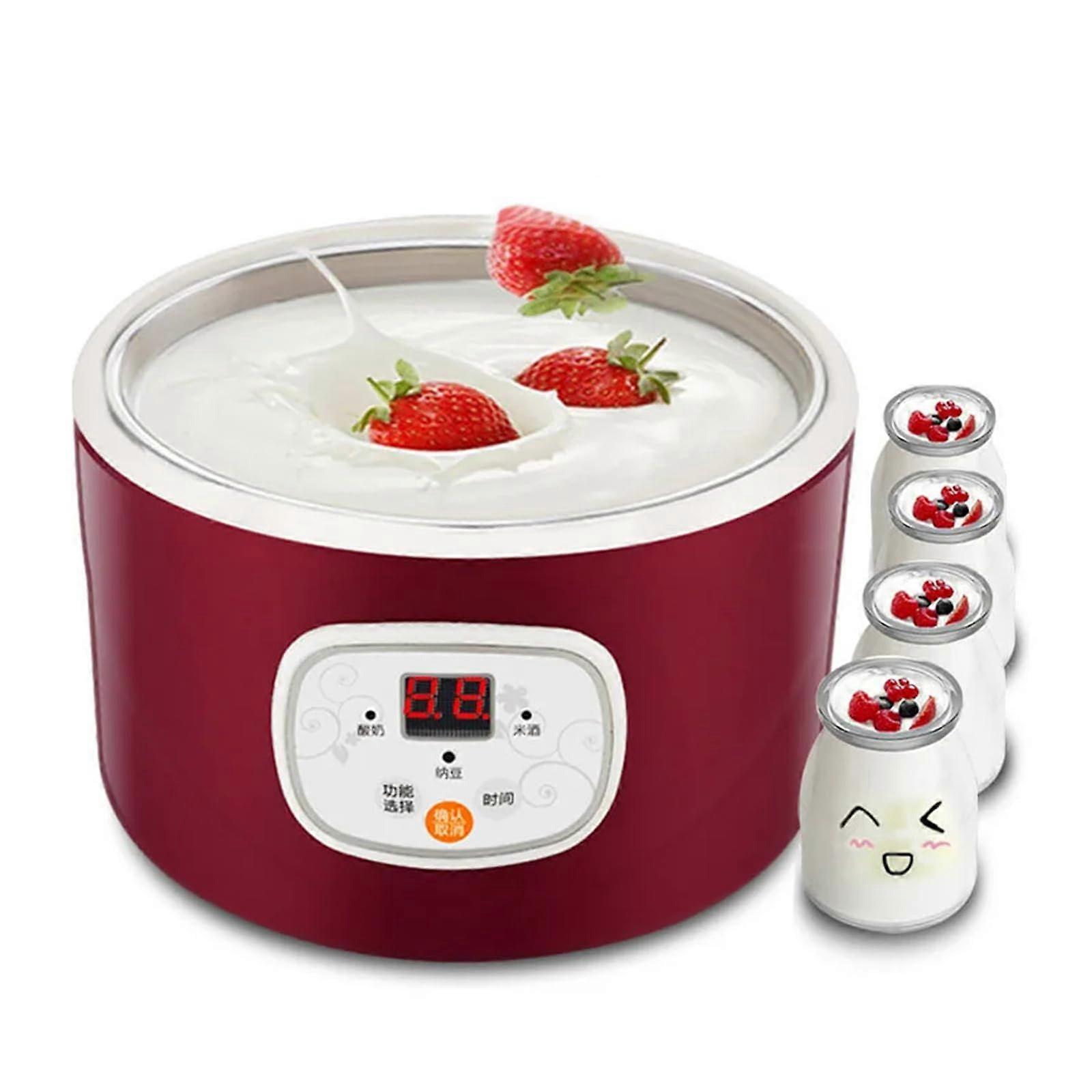 Electric Yogurt Maker with Smart Temperature Control, Stainless Steel, Rice Wine and Natto Function