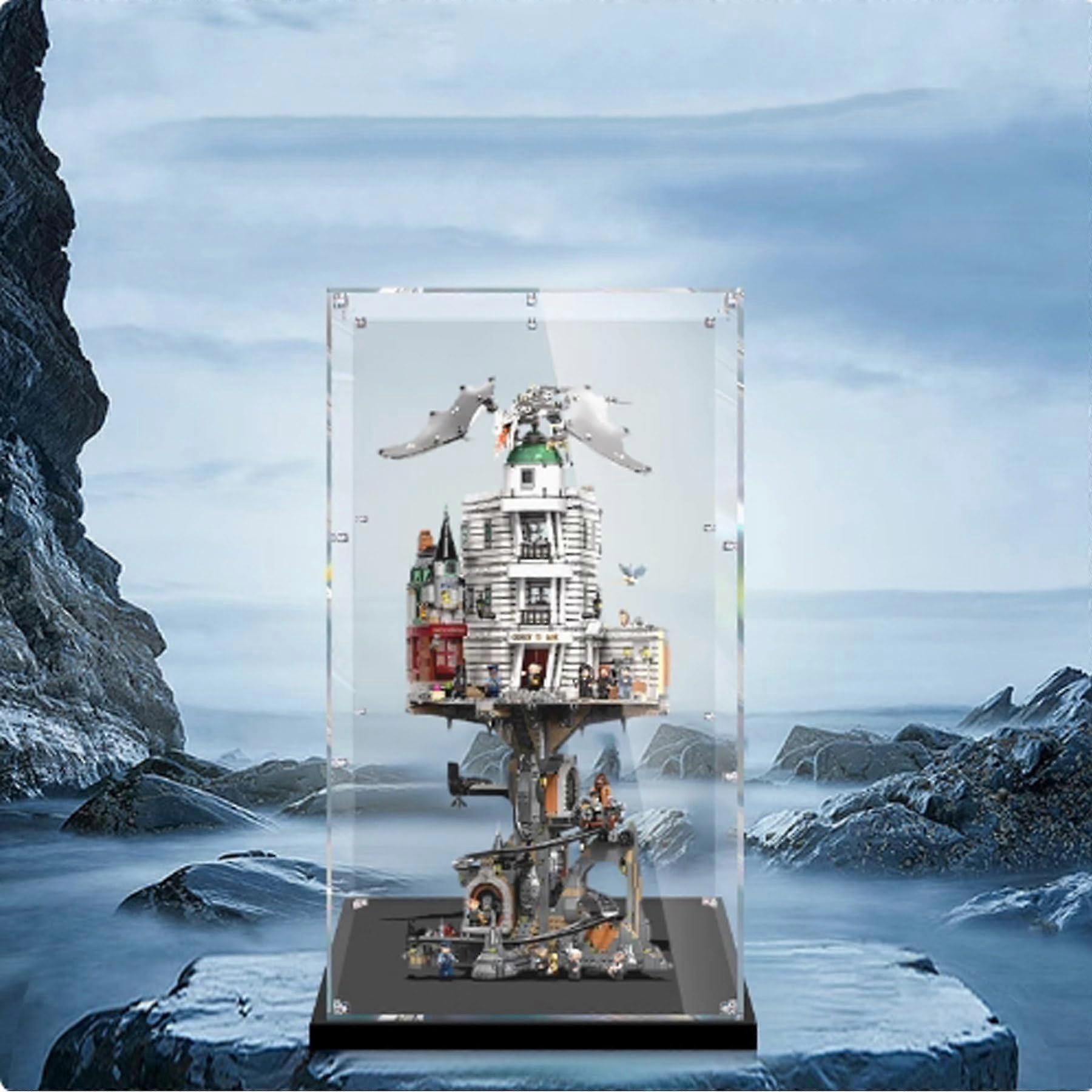 Dustproof Acrylic Display Case for  76417 Witch Bank Model with Black Base