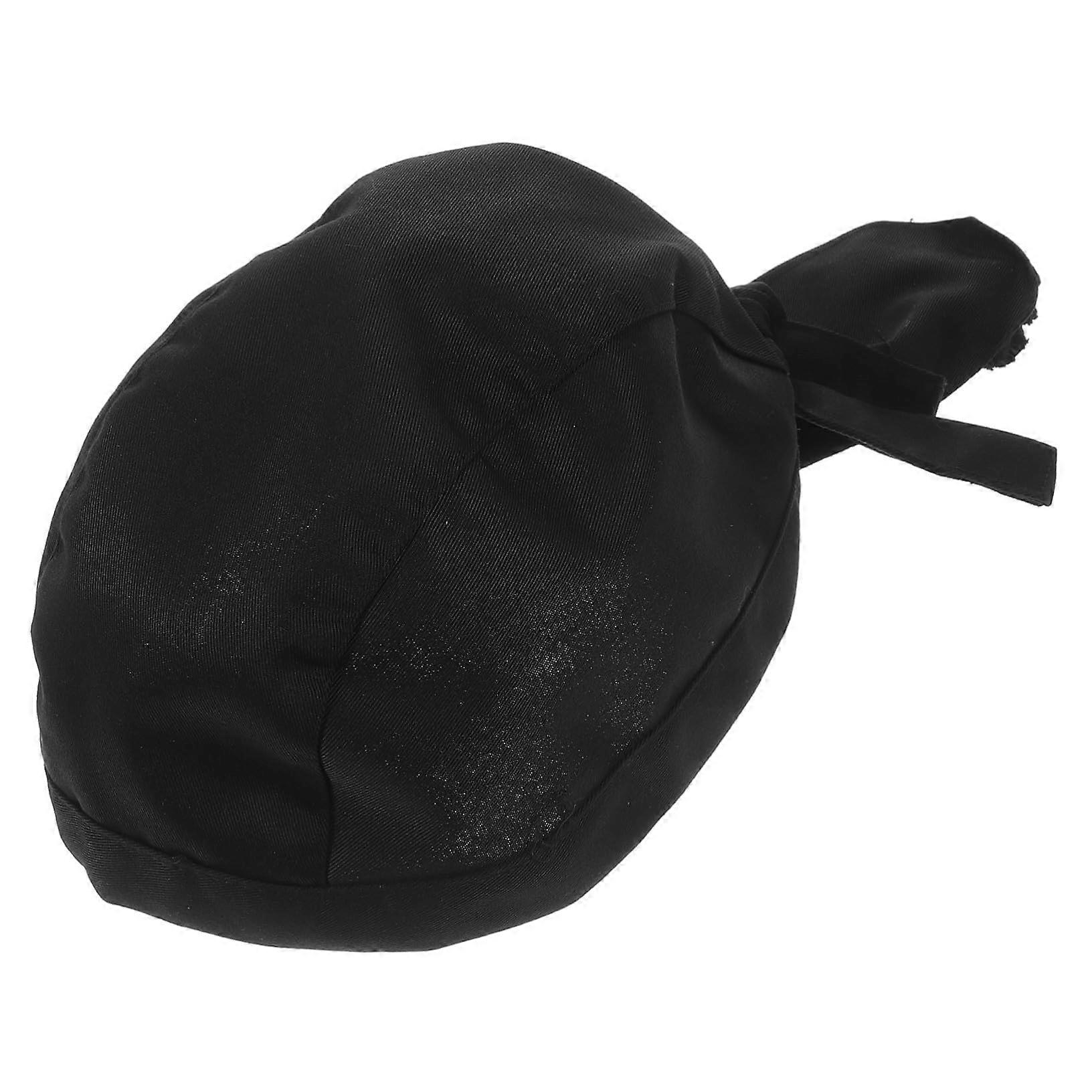 Chef Hat Adjustable Black Kitchen Cooking Cap Unisex Breathable Fabric for Restaurant Bakery Catering