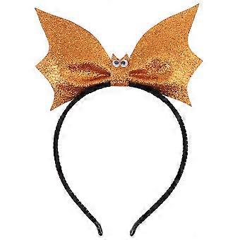 Diadema de murciélago para mujer, tocado de simulación de murciélago para niñas, diadema dorada espeluznante de Halloween, ligera, sin deformación, 1 unidad