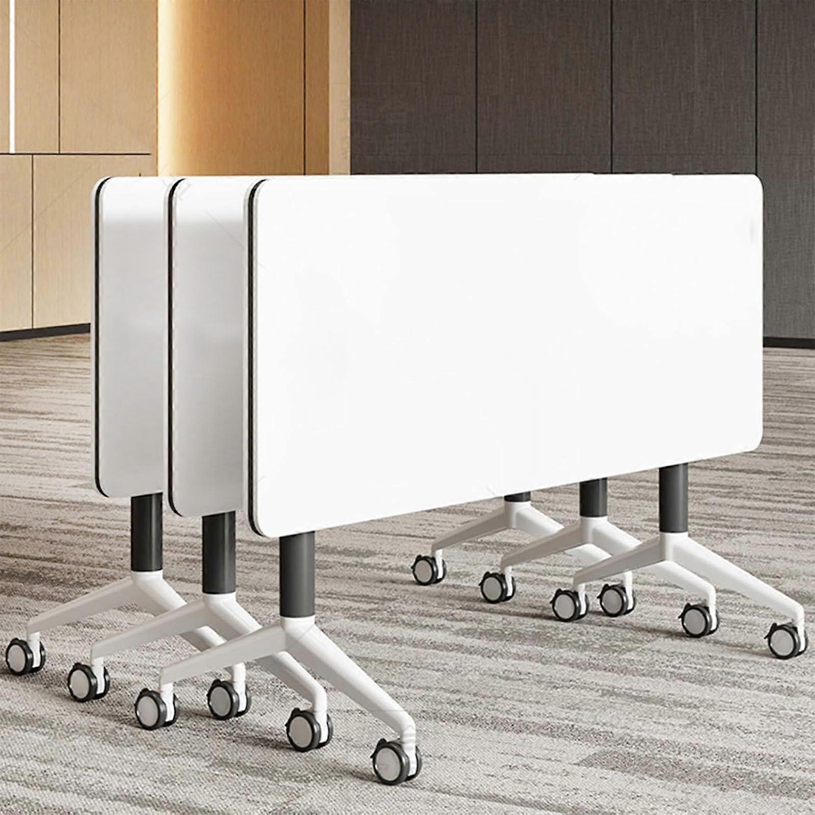 Folding Conference Table with Lockable Wheels, Flip  Mobile Training Table, Steel Frame, 3 Pack