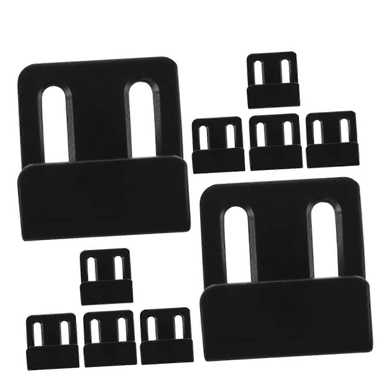 10pcs Black Mirror Clips and Stainless Steel Adjustable Tile Hangers for Secure Wall Mounting