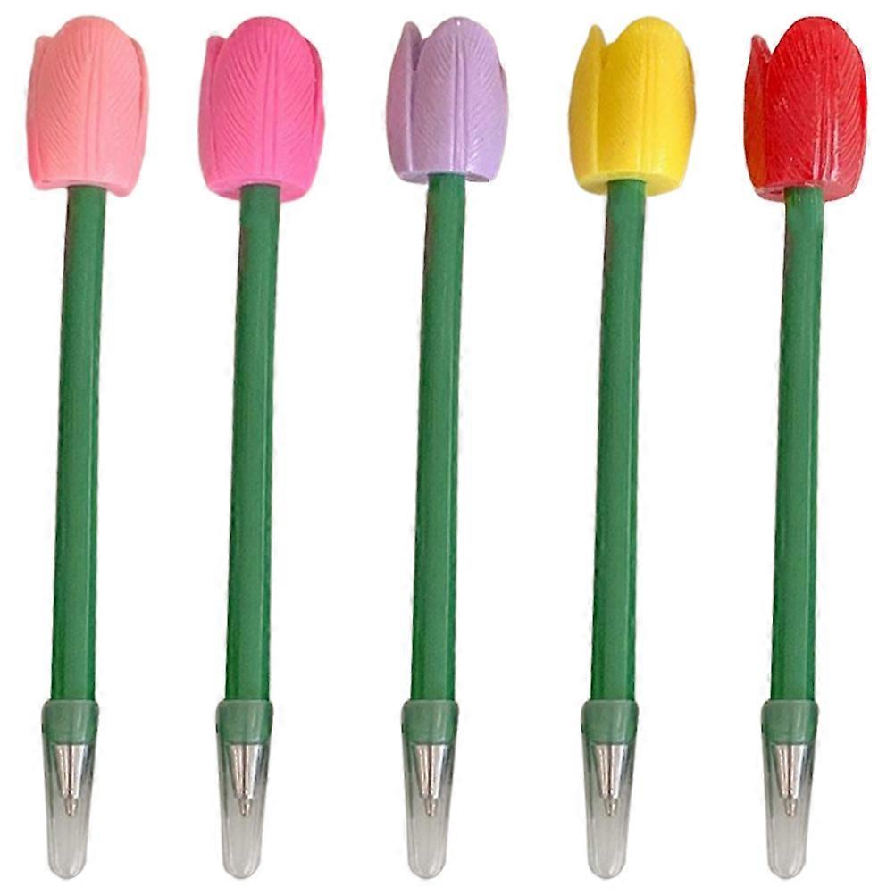 Creative Flower Pens for Writing 5Pcs Assorted Color Ballpoint Neutral Pens