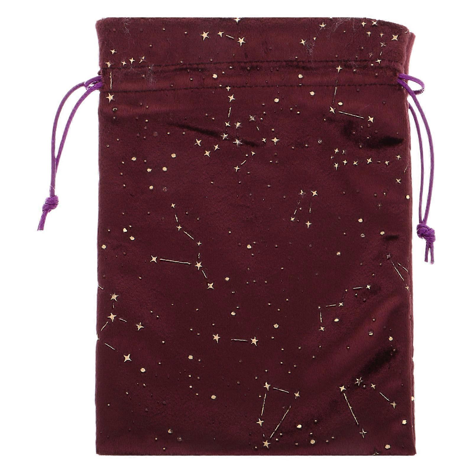 Purple Drawstring Bag for Storage Flocking Cloth with Elegant Nordic Style