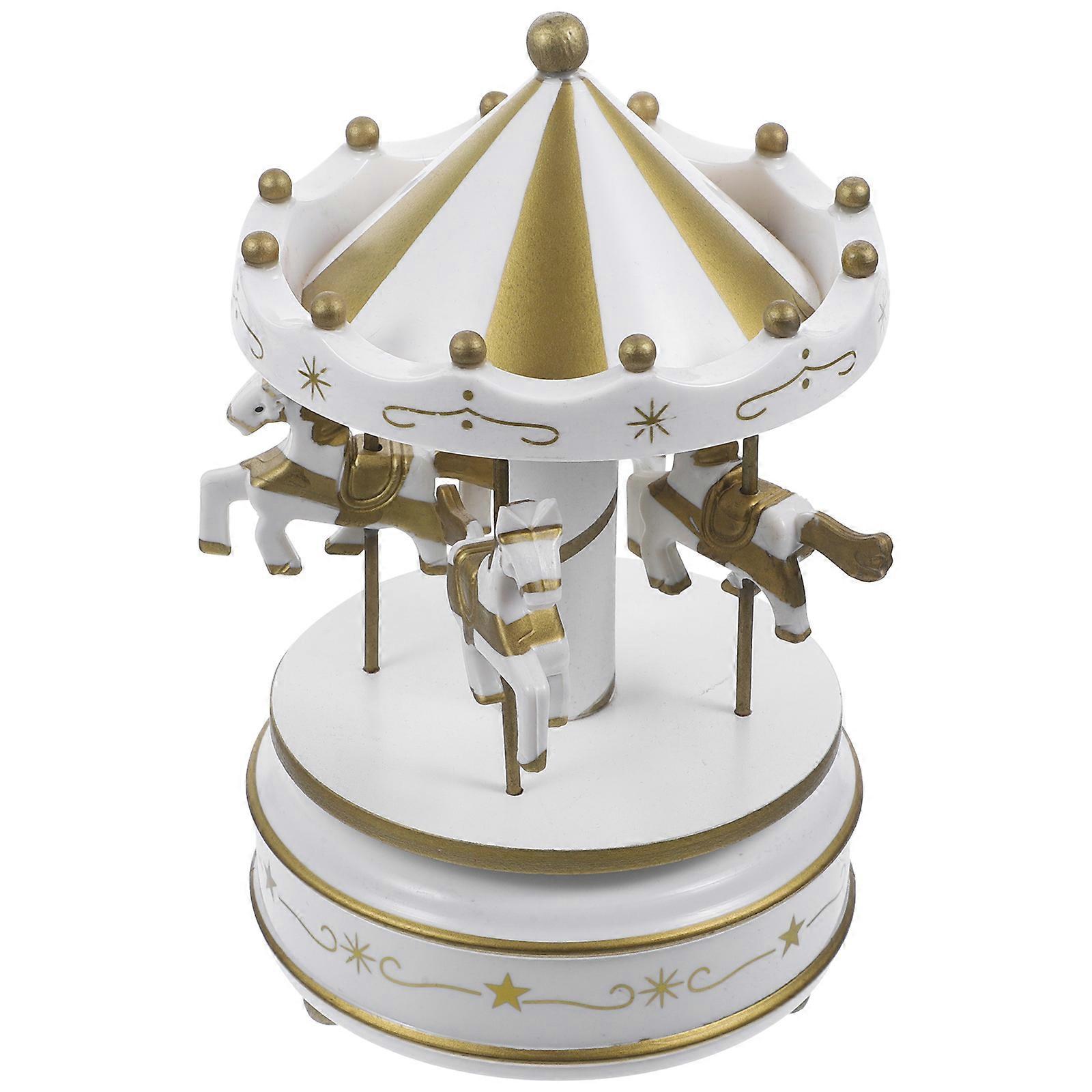 Music Box Plastic Merry-Go-Round Carousel for Decor Use