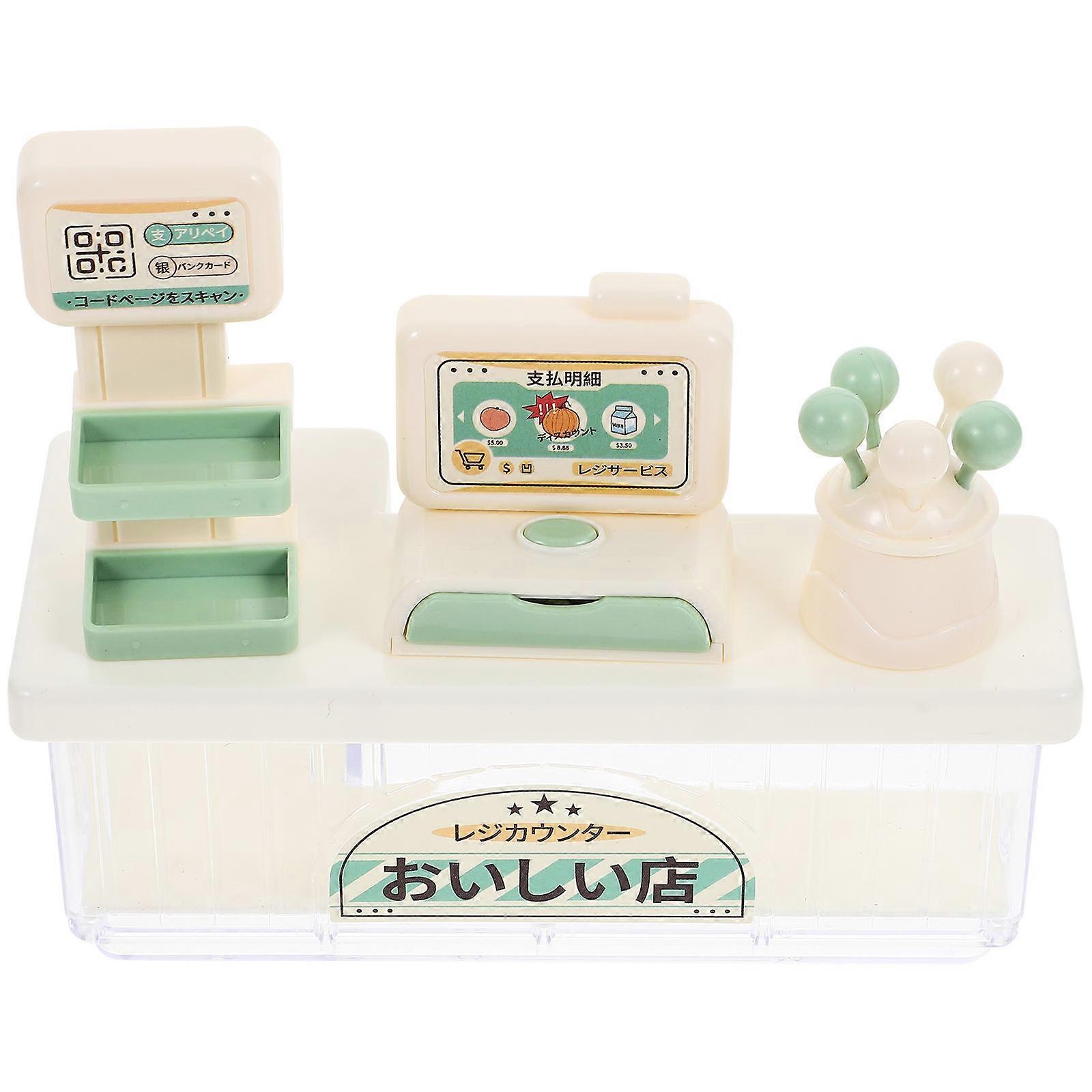 Mini Cash Register Plastic Plaything for Pretend Supermarket 3Sets