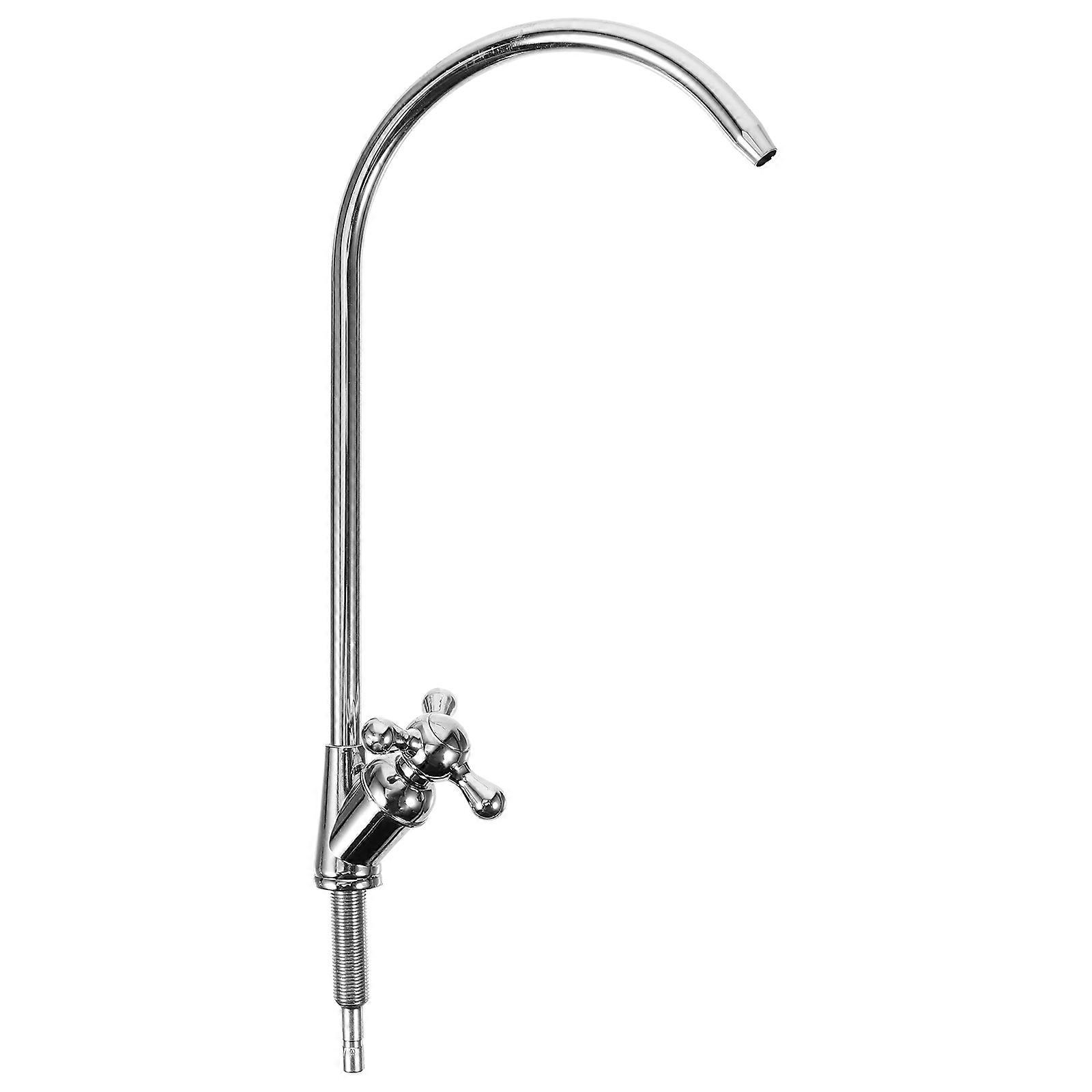 Drinking Water Filter Tap 1/4 Inch Stainless Steel Large-bend Kitchen Use Durable 1Set