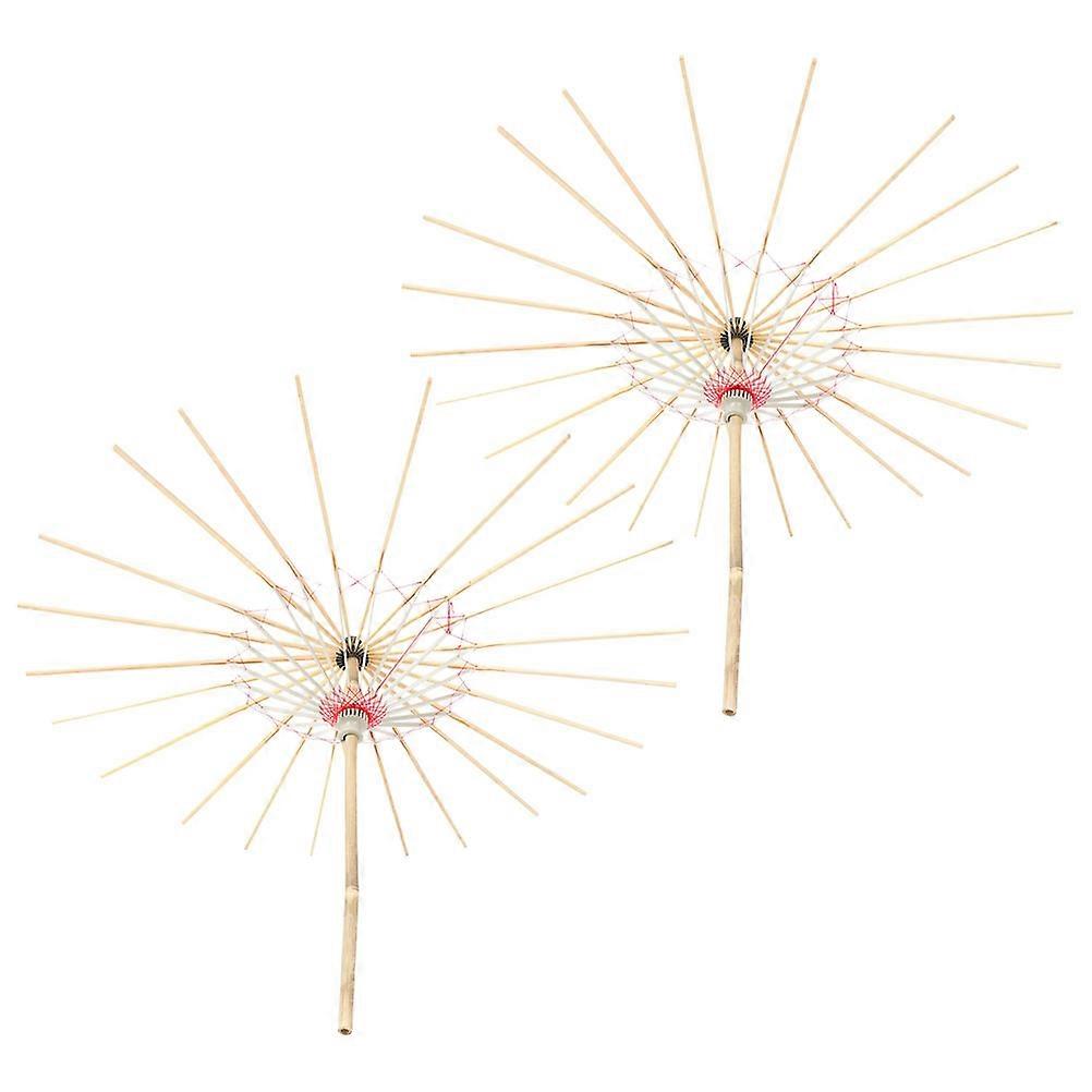 Bamboo Umbrella Rack Oiled Paper Umbrella Holder for DIY Project 2Pcs