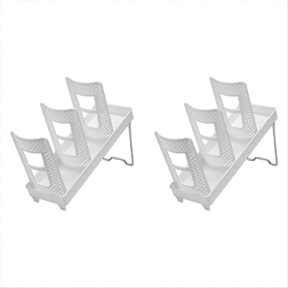 2pcs with Bracket Foldable Cup Holder Coffee Shop Cup Rack White