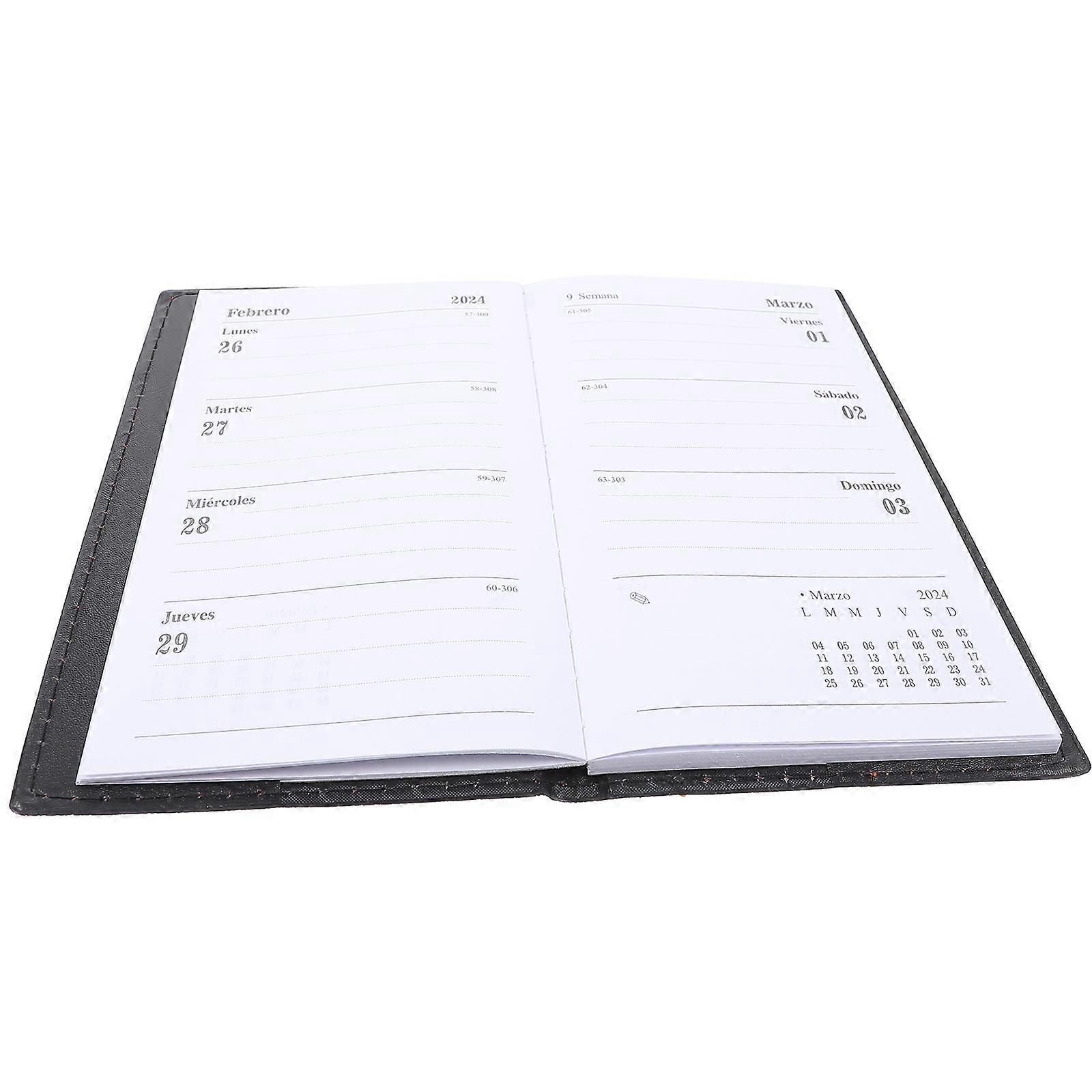 2024 Efficient Weekly Planner Date Planner for Writing Black Paper Pad