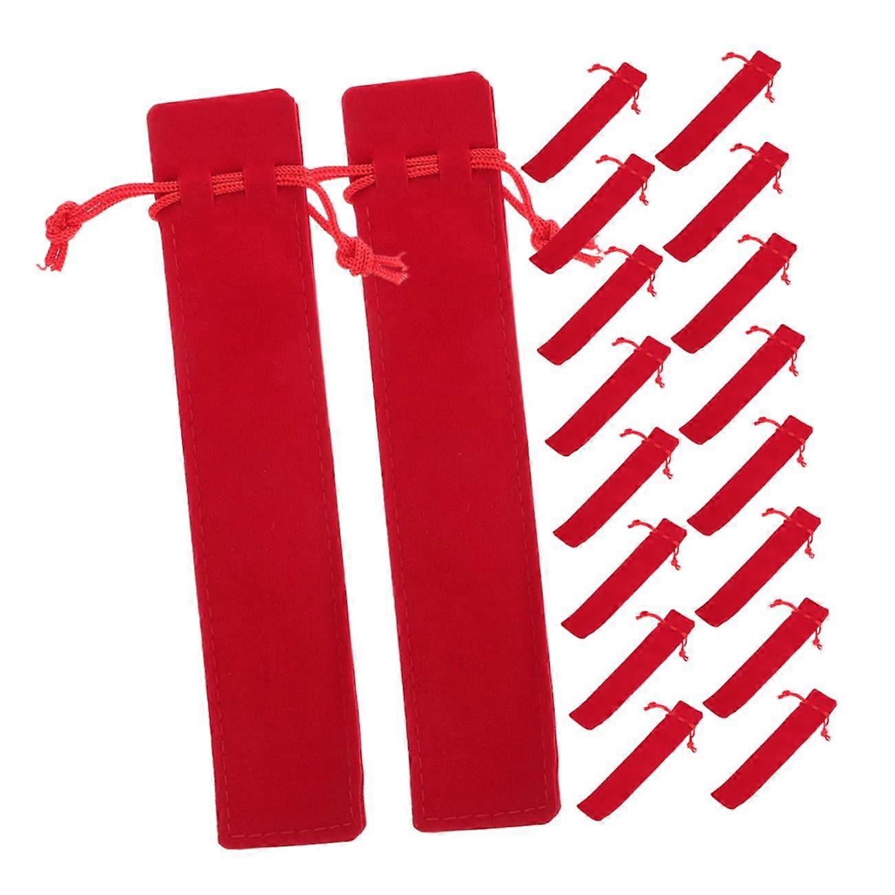 30pcs Soft Drawstring Pen Storage Pouch Set with Thickened DoubleSided Protective Sleeves