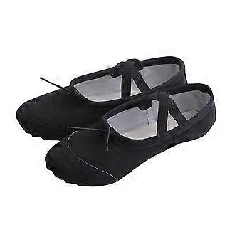 Balletschoenen voor meisjes met elastische voetboog, dansschoenen voor peuters om mee te dansen of yoga te doen, zwart, 11-12 jaar